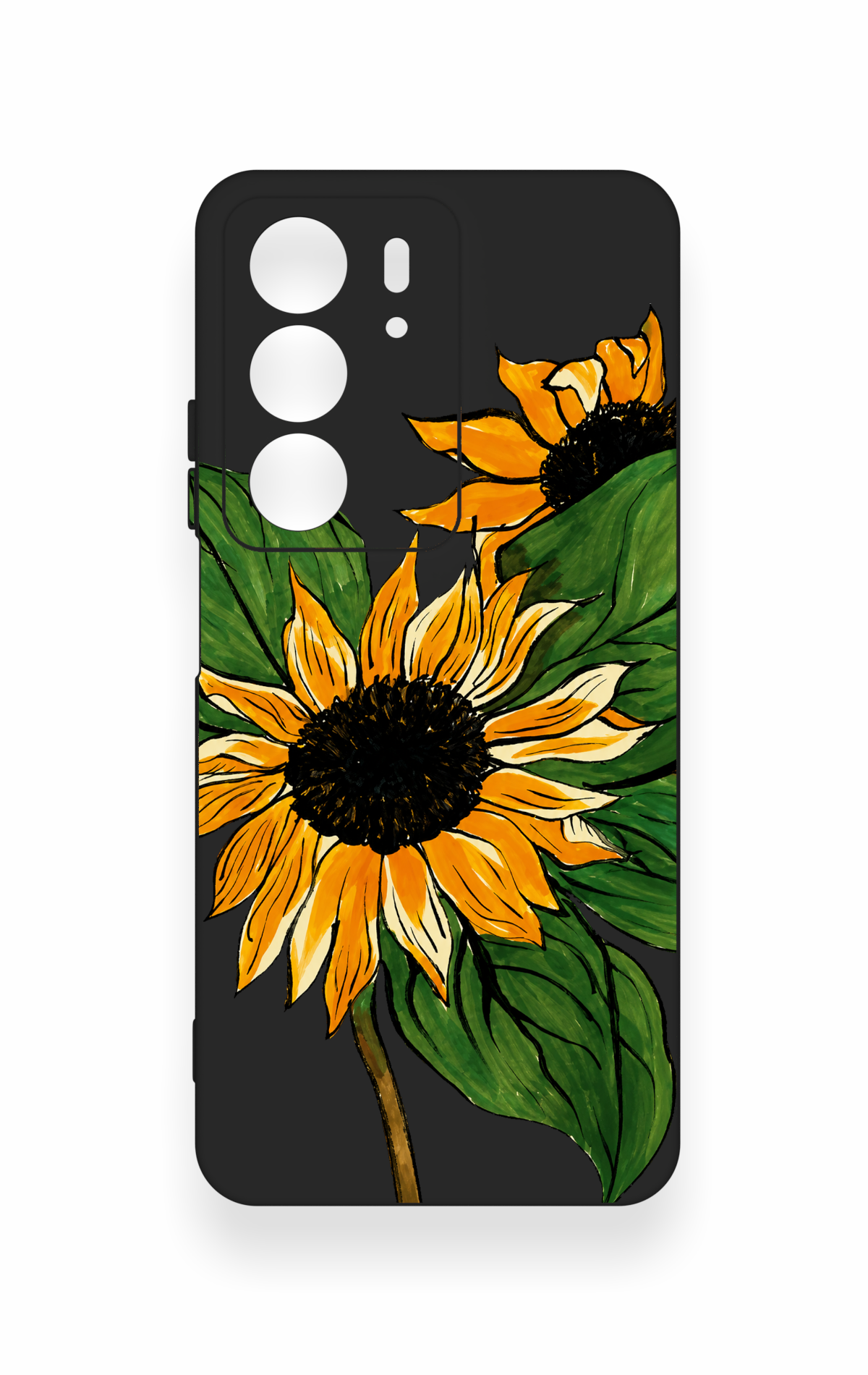 Realme C75 Uyumlu Ay Çiçeği Desenli Silikon Kılıf
