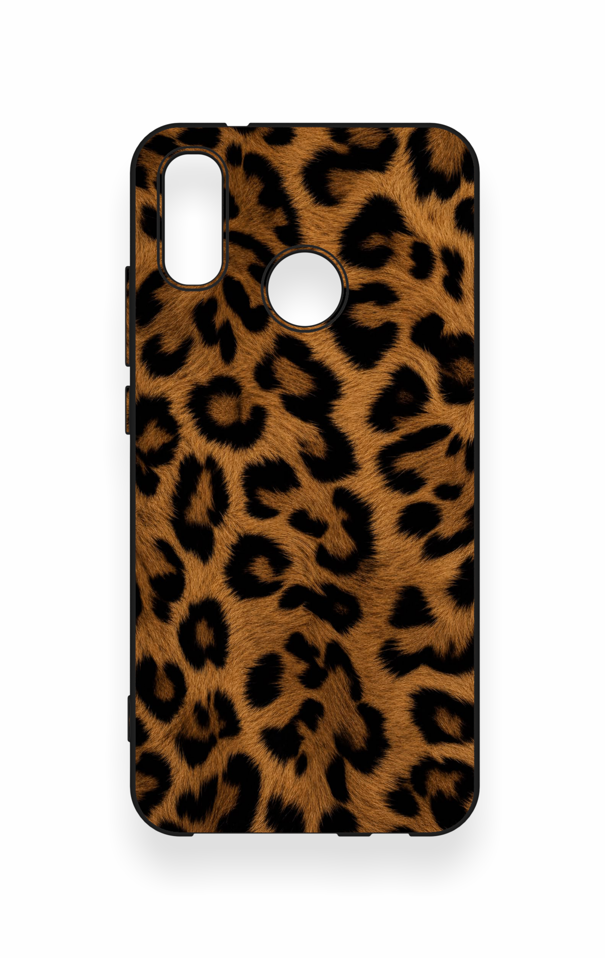 Huawei P20 Lite Uyumlu Koyu Leopar Deri Desenli Silikon Kılıf