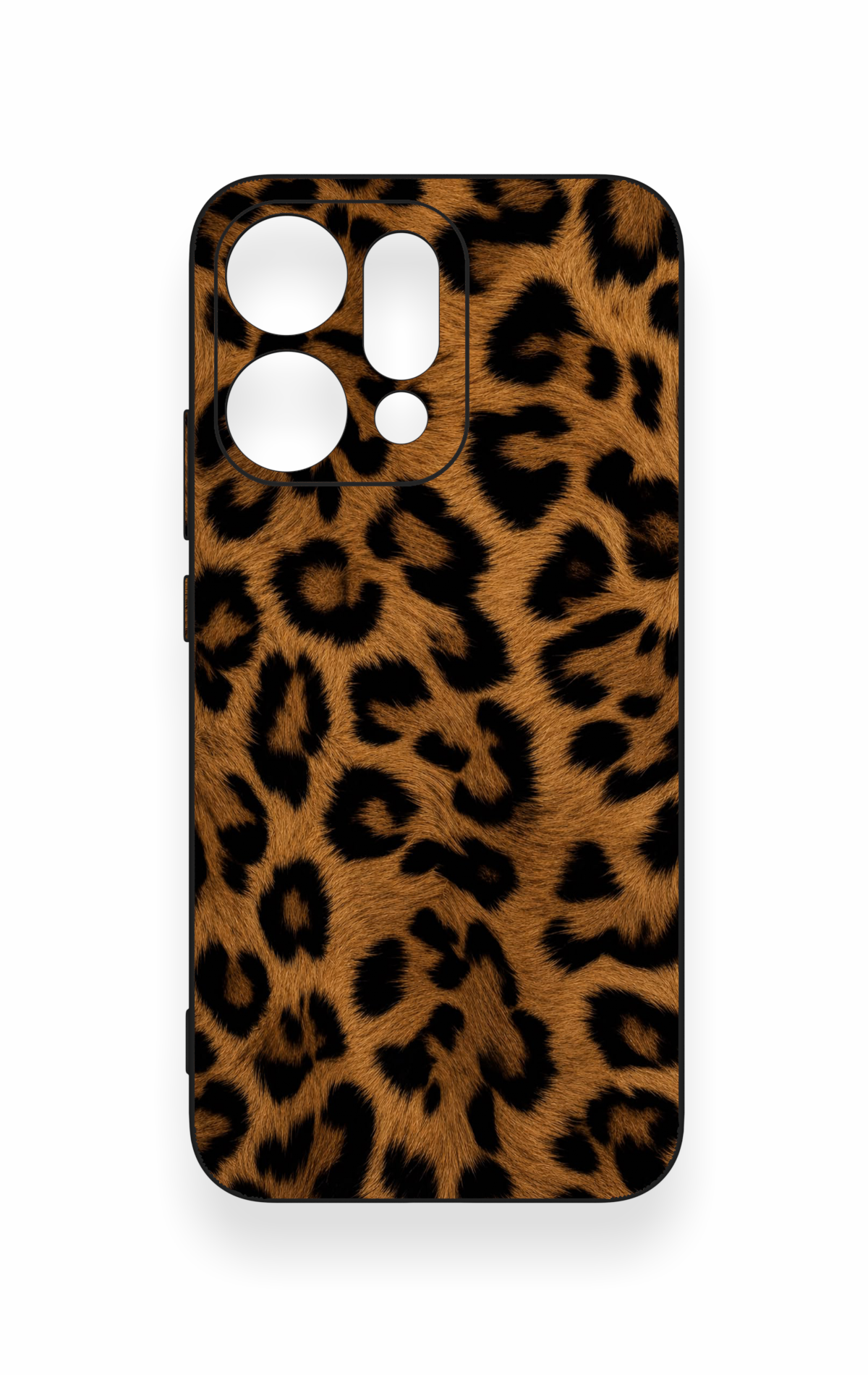 Oppo Reno 14 Uyumlu Koyu Leopar Deri Desenli Silikon Kılıf