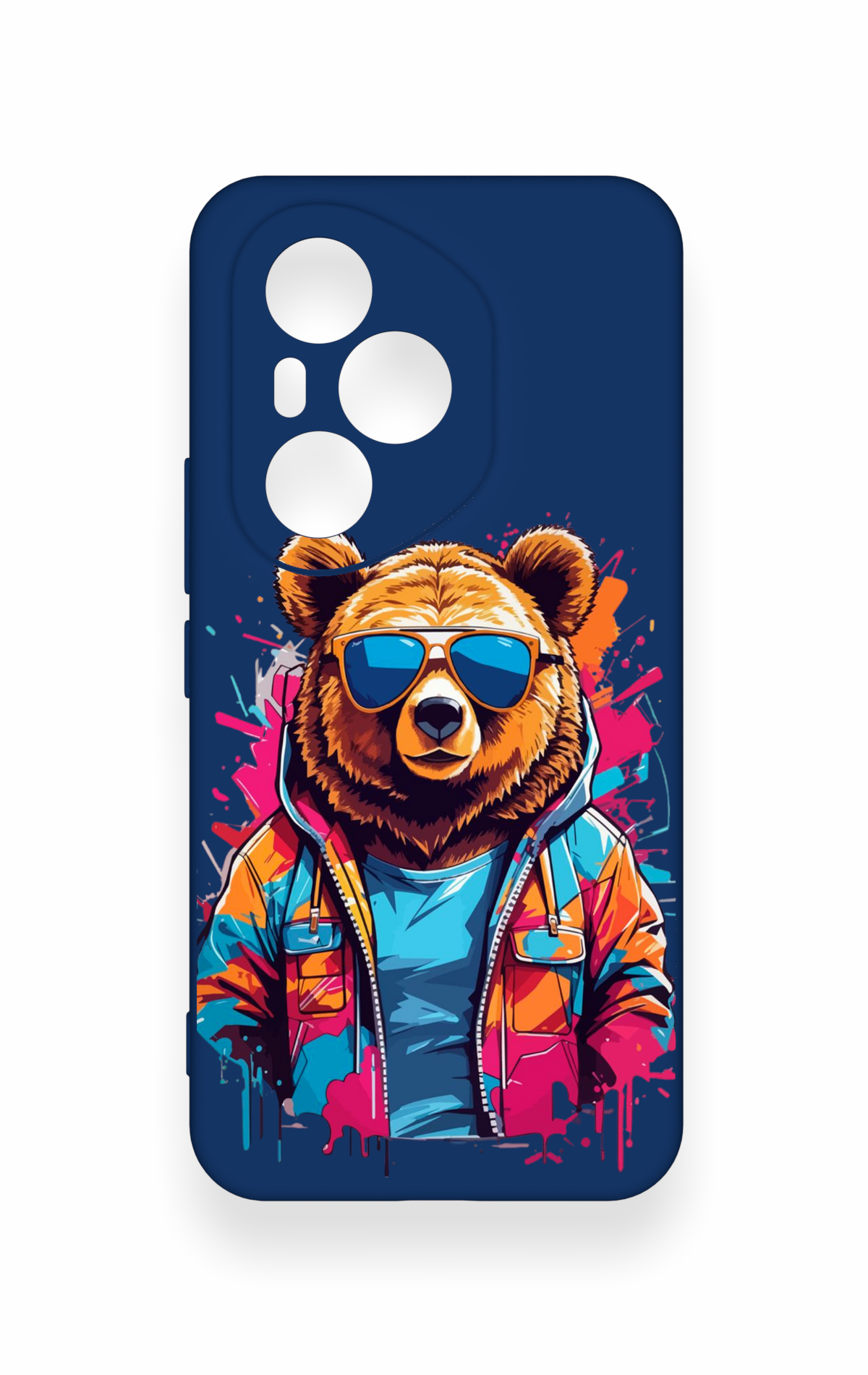 Honor 400 Pro Uyumlu Gözlüklü Ayı Desenli Silikon Kılıf