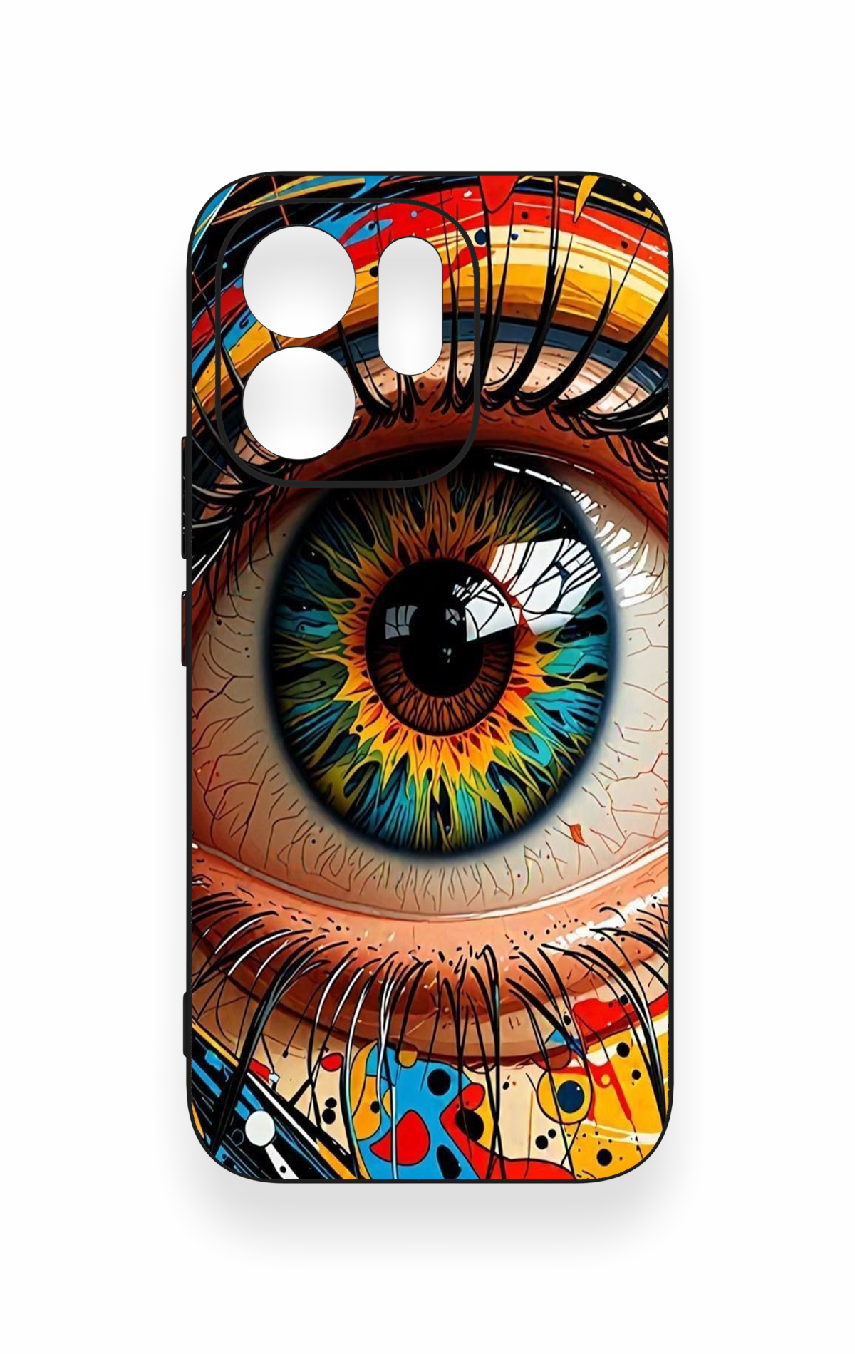 Vivo V70 5G Uyumlu Renkli Göz Bebeği Desenli Silikon Kılıf