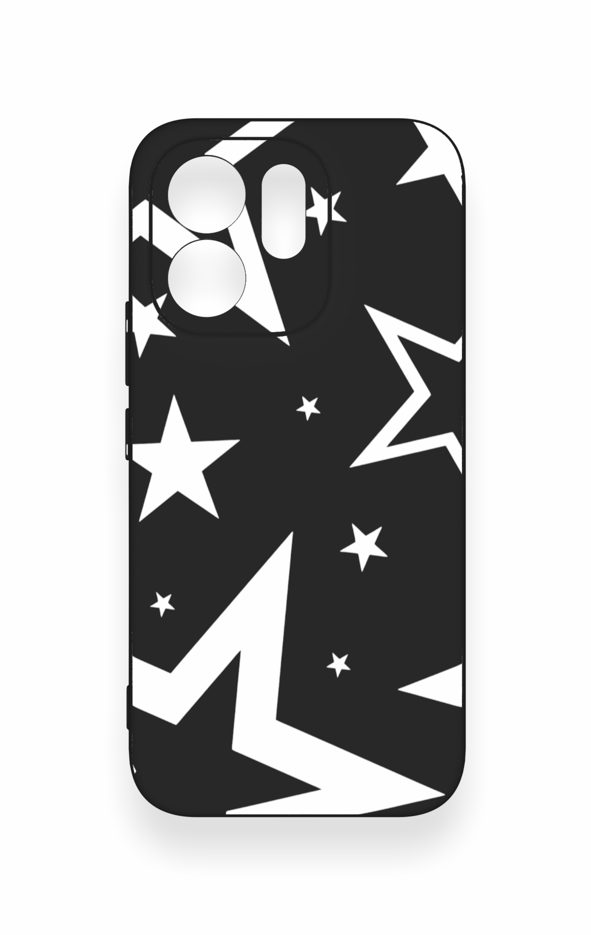 Vivo V70 5G Uyumlu Siyah Mega Star Desenli Silikon Kılıf