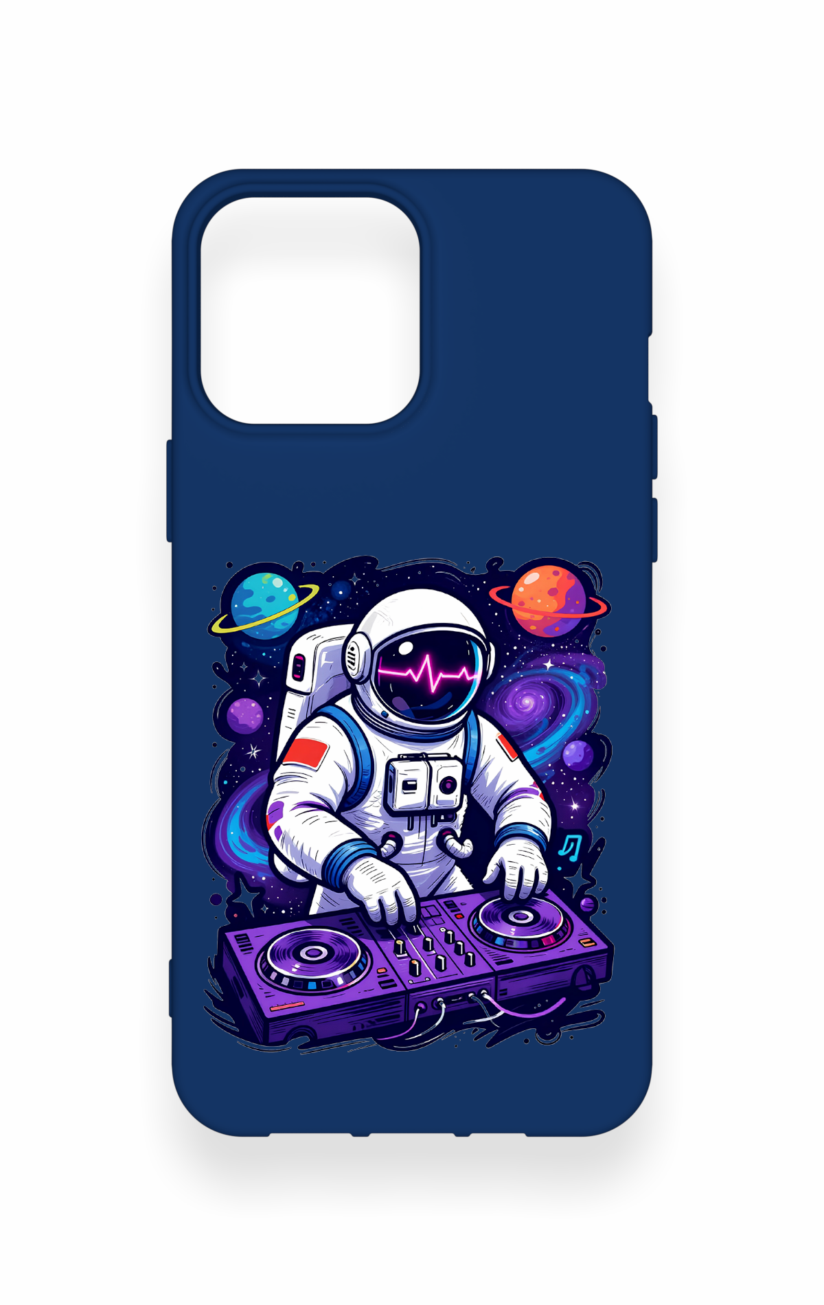 iPhone 13 Pro Max Uyumlu Astronot DJ Desenli Silikon Kılıf