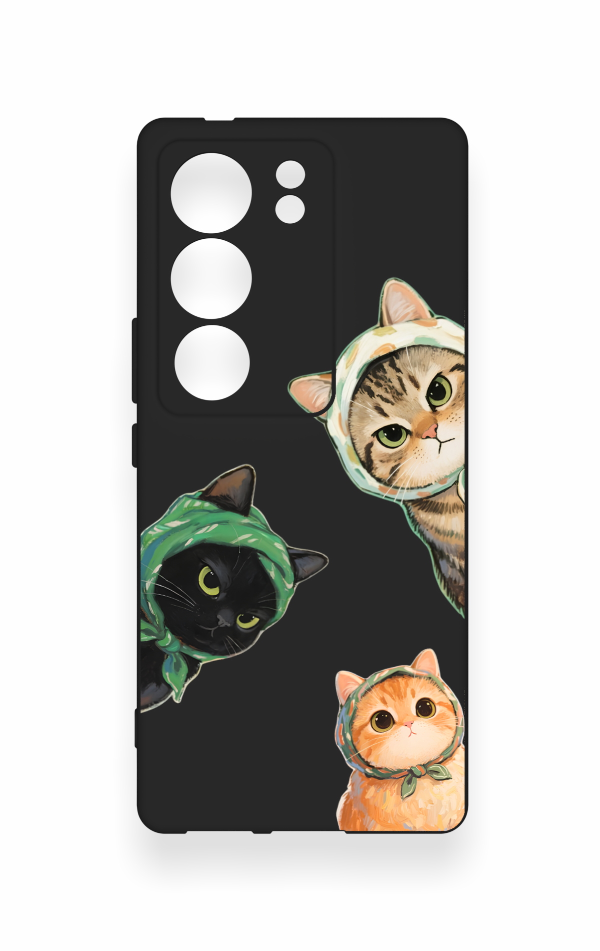 Vivo V29 Uyumlu Kedi Ekibi Desenli Silikon Kılıf