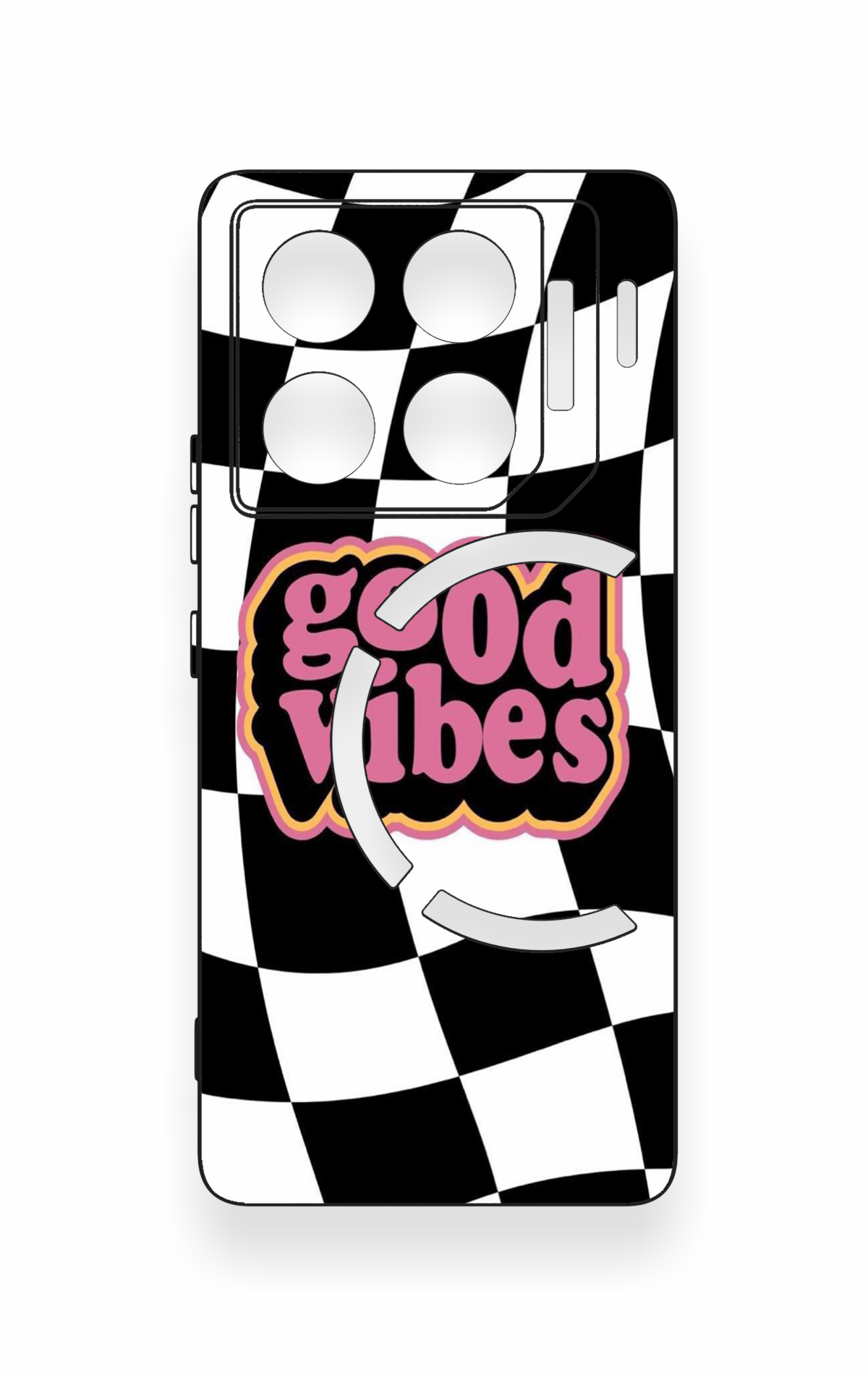 İnfinix Gt 20 Pro Uyumlu Black Good Vibes Desenli Silikon Kılıf