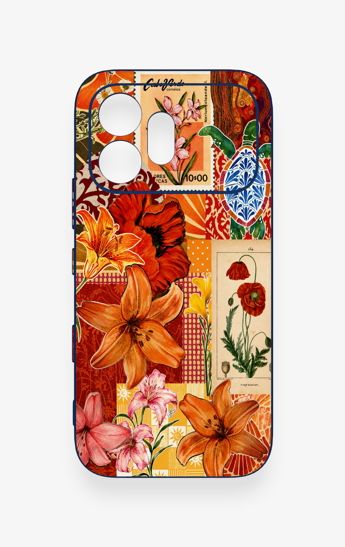 Honor 600 Uyumlu Turuncu Zambak Desenli Silikon Kılıf