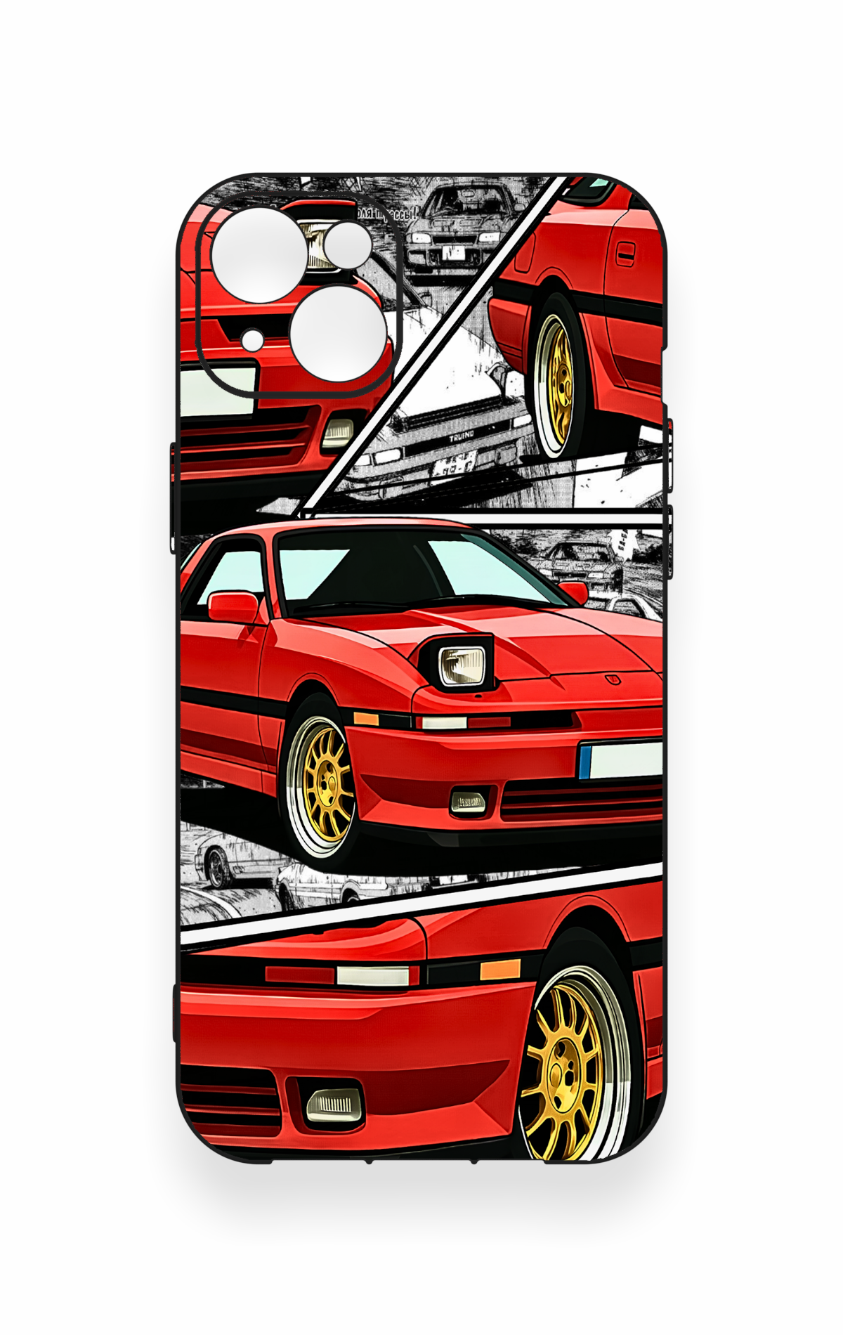 iPhone 14 Plus/15 Plus Uyumlu Kırmızı Supra Desenli Silikon Kılıf