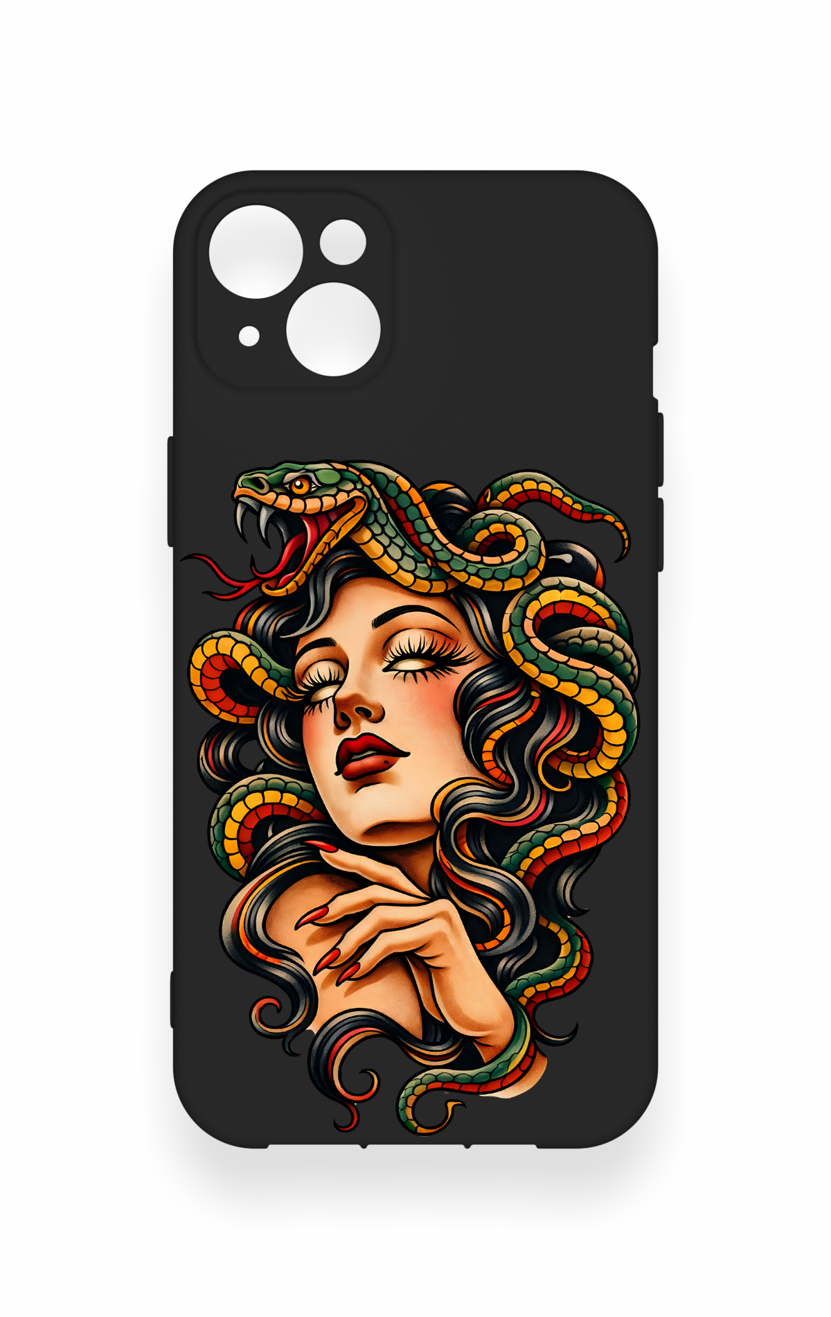 iPhone 14 Plus/15 Plus Uyumlu Medusa Desenli Silikon Kılıf