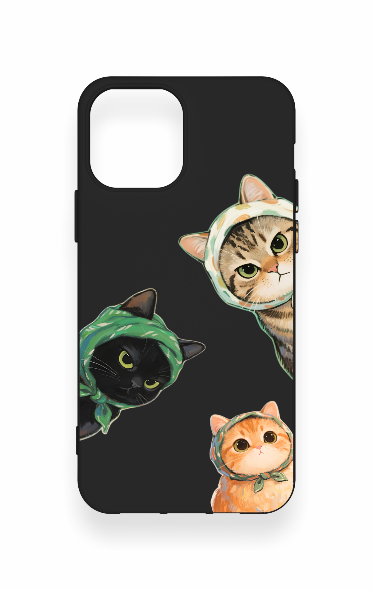 iPhone 12-12PRO Uyumlu Kedi Ekibi Desenli Silikon Kılıf