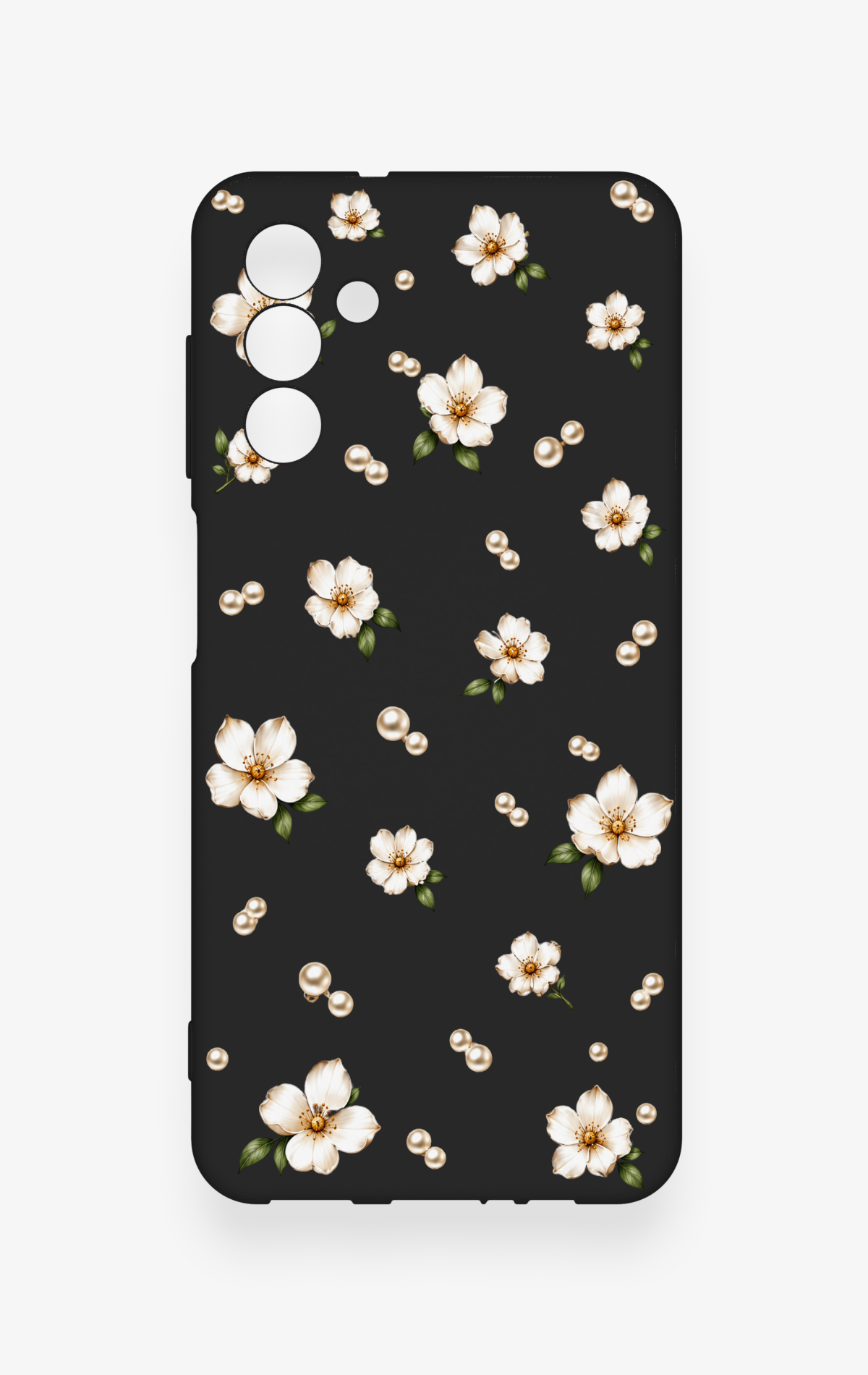 Samsung A04S Uyumlu İnci Papatya Desenli Silikon Kılıf