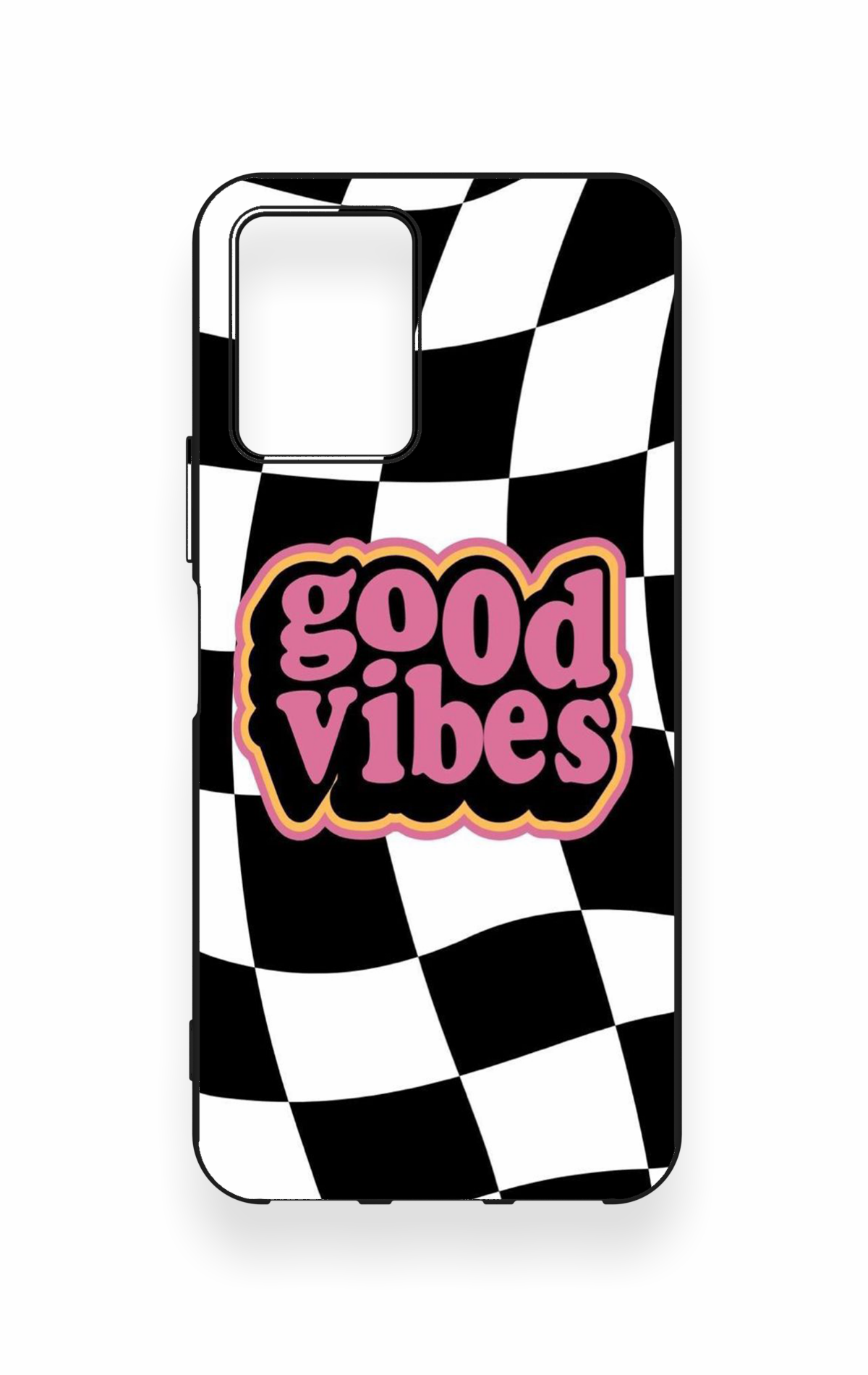 Vivo Y21 Uyumlu Black Good Vibes Desenli Silikon Kılıf