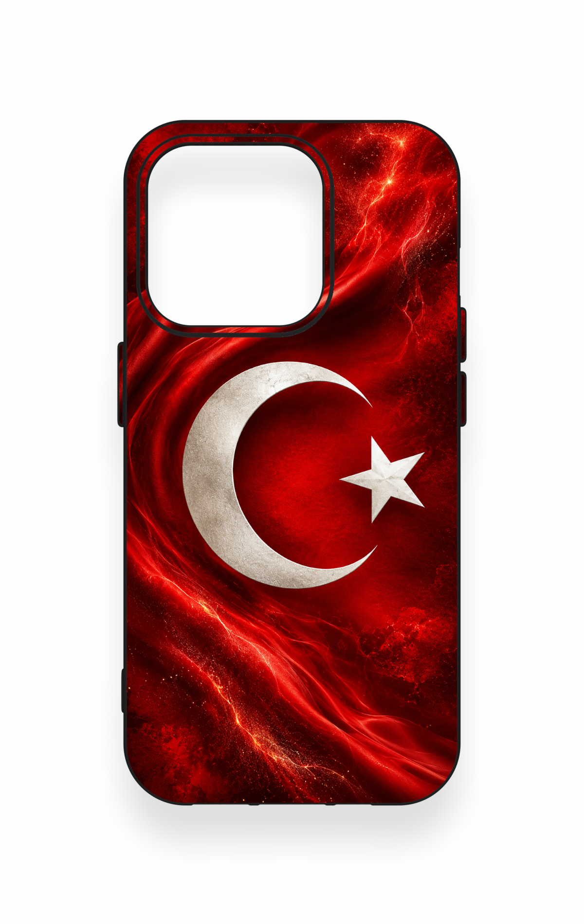 iPhone 15 Pro Uyumlu Türk Bayrağı Desenli Silikon Kılıf