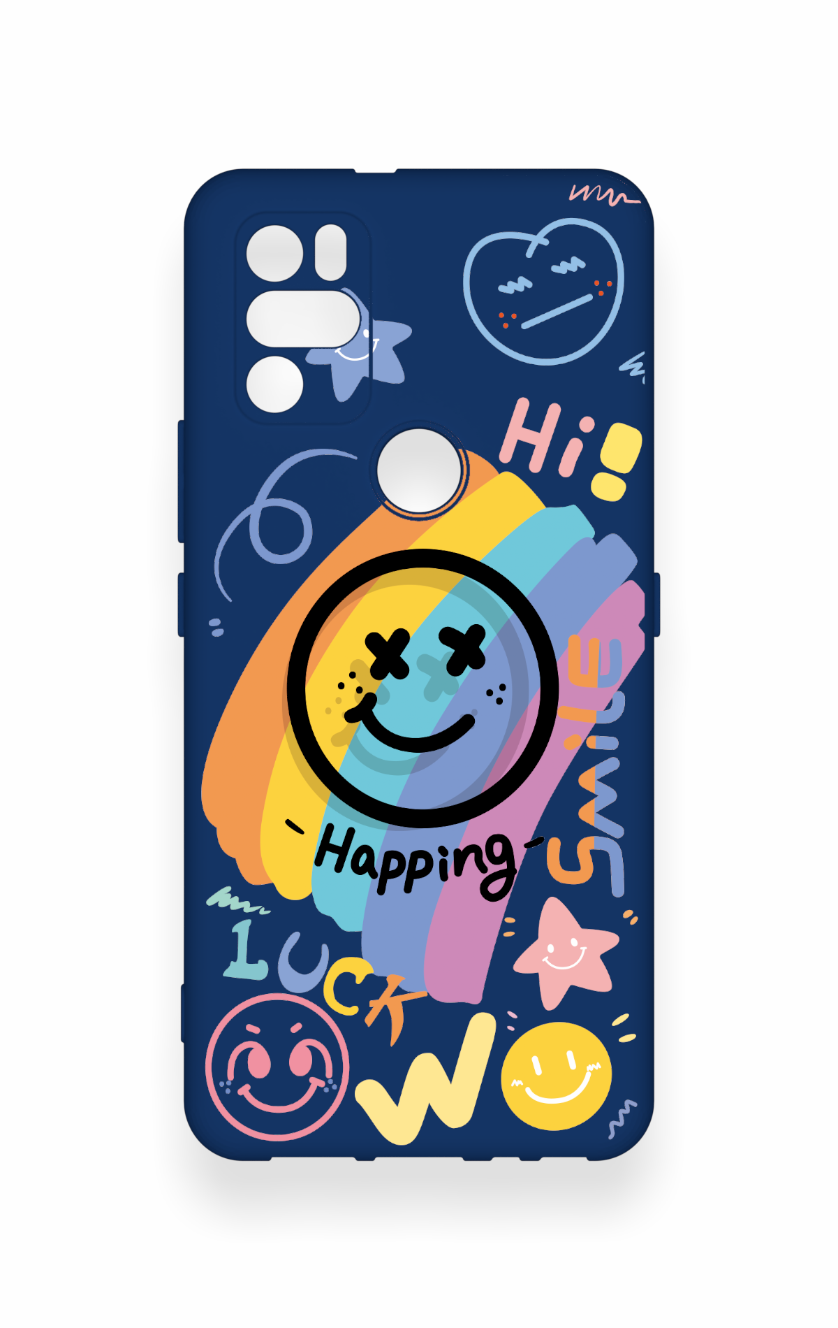 Omix X300 Uyumlu Happing Smile Desenli Silikon Kılıf