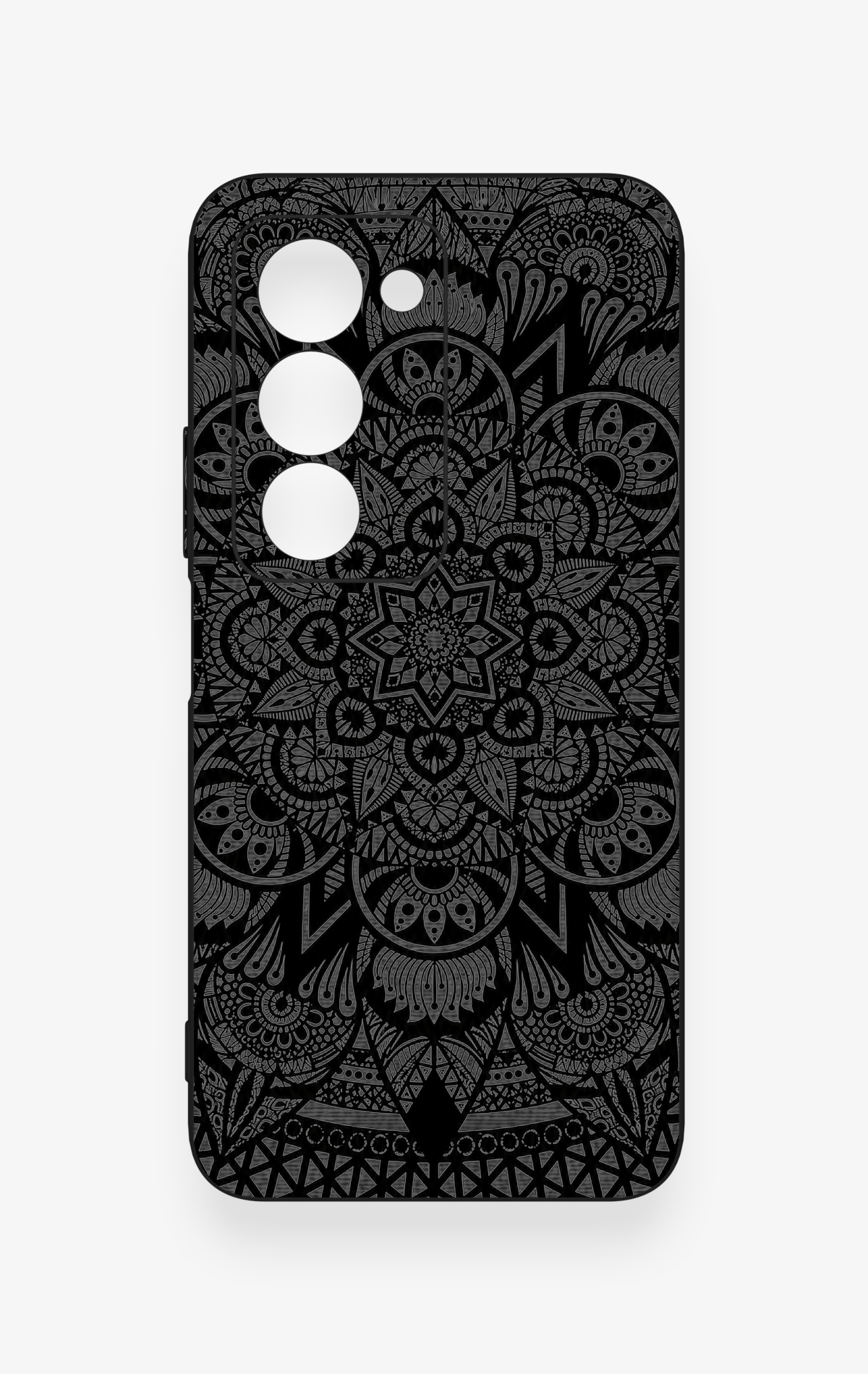 Redmi 15 5G Uyumlu Siyah Beyaz Mandala Desenli Silikon Kılıf