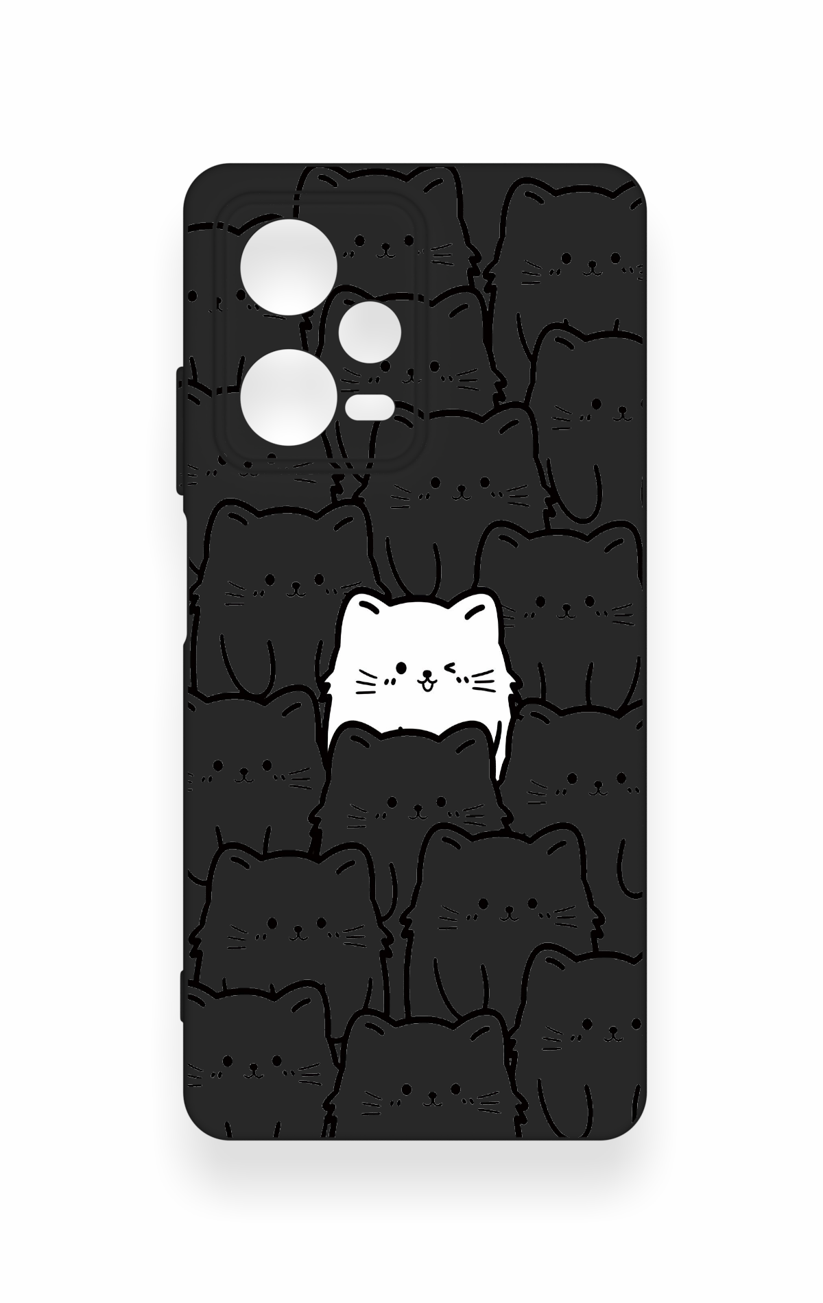 Redmi Note 12 Pro 5G Uyumlu Many Cats Desenli Silikon Kılıf