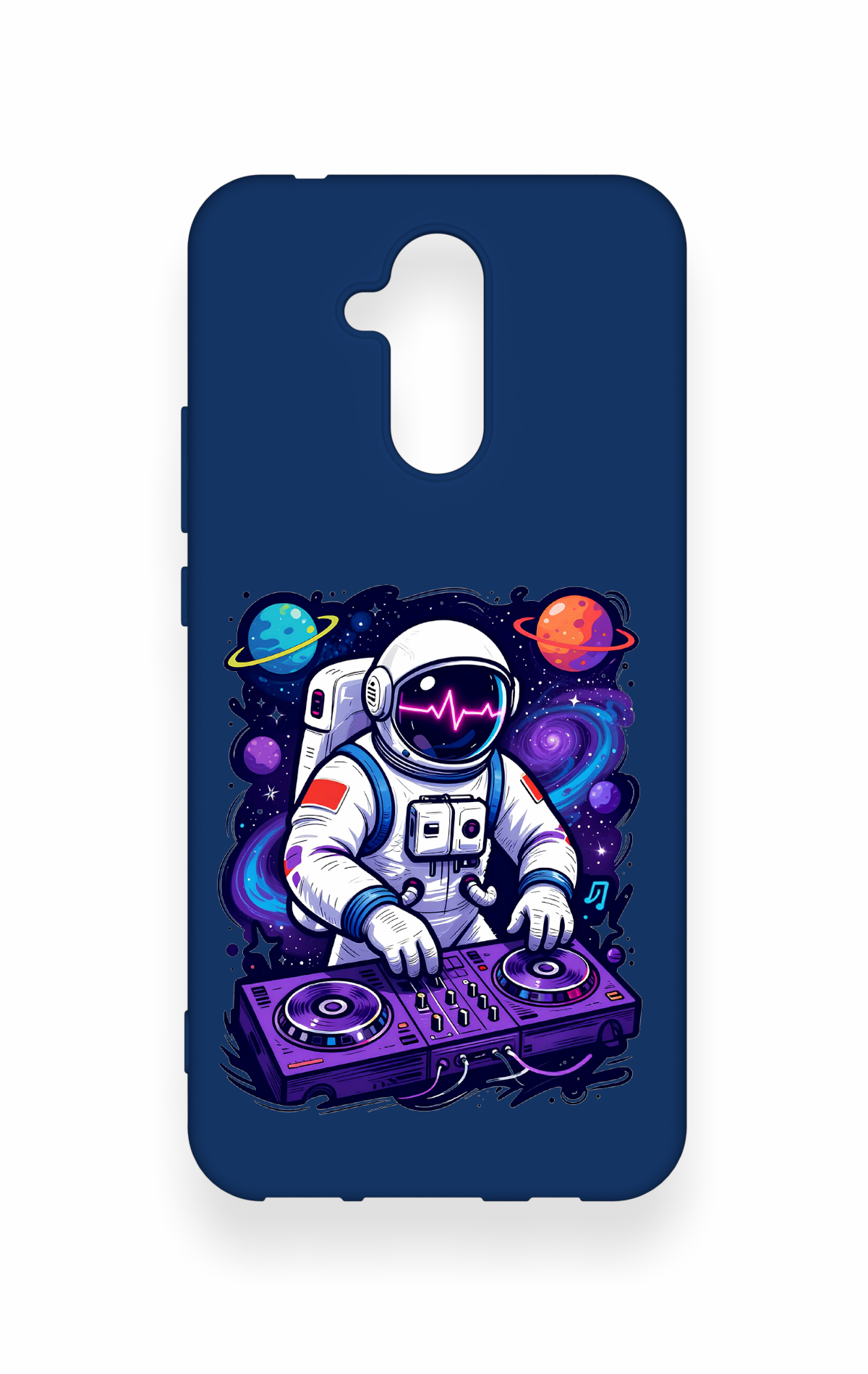 Huawei Mate 20 Lite Uyumlu Astronot DJ Desenli Silikon Kılıf