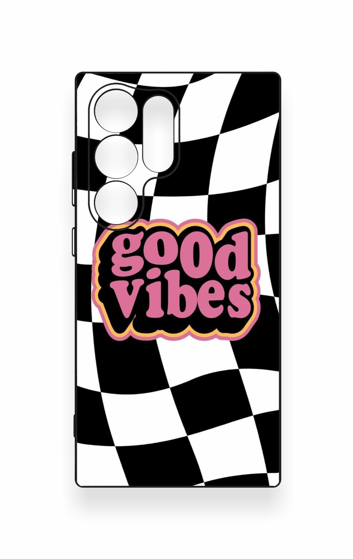 Samsung S24 Ultra Uyumlu Black Good Vibes Desenli Silikon Kılıf