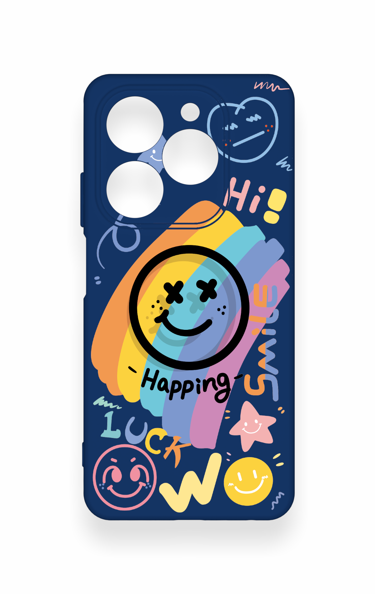 Tecno Spark 20C Uyumlu Happing Smile Desenli Silikon Kılıf