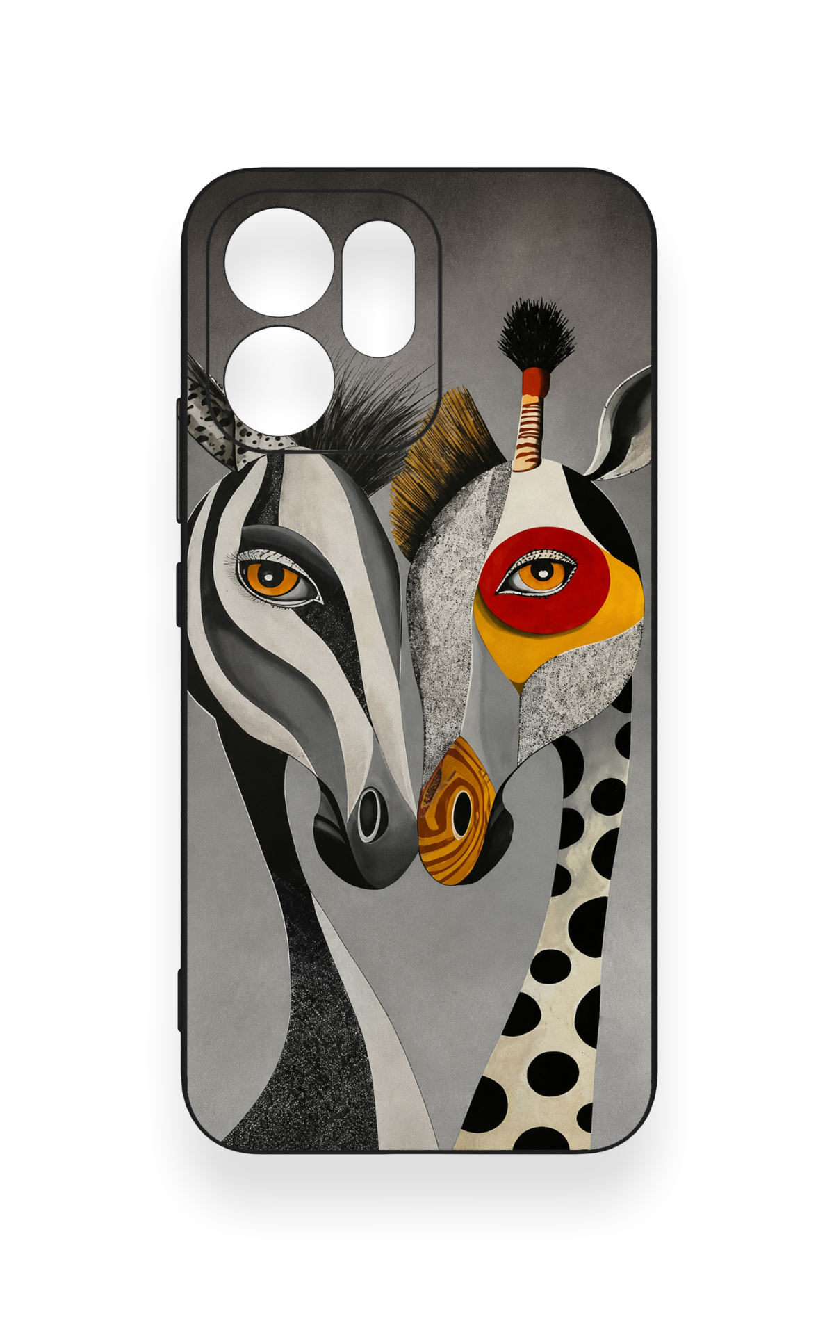 Oppo Reno 14F Uyumlu Zebra ve Zürafa Desenli Silikon Kılıf