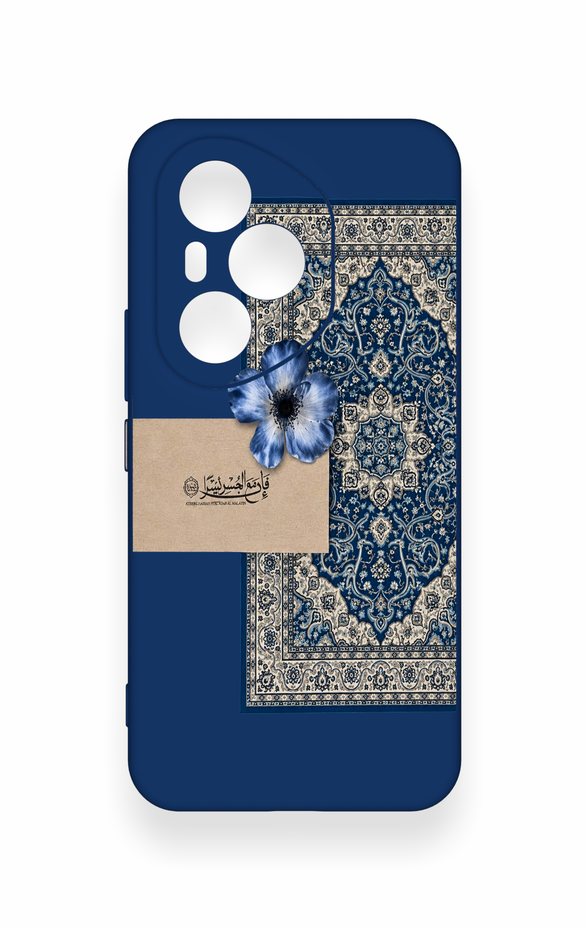 Honor 400 Pro Uyumlu Mavi Etnik Halı Desenli Silikon Kılıf