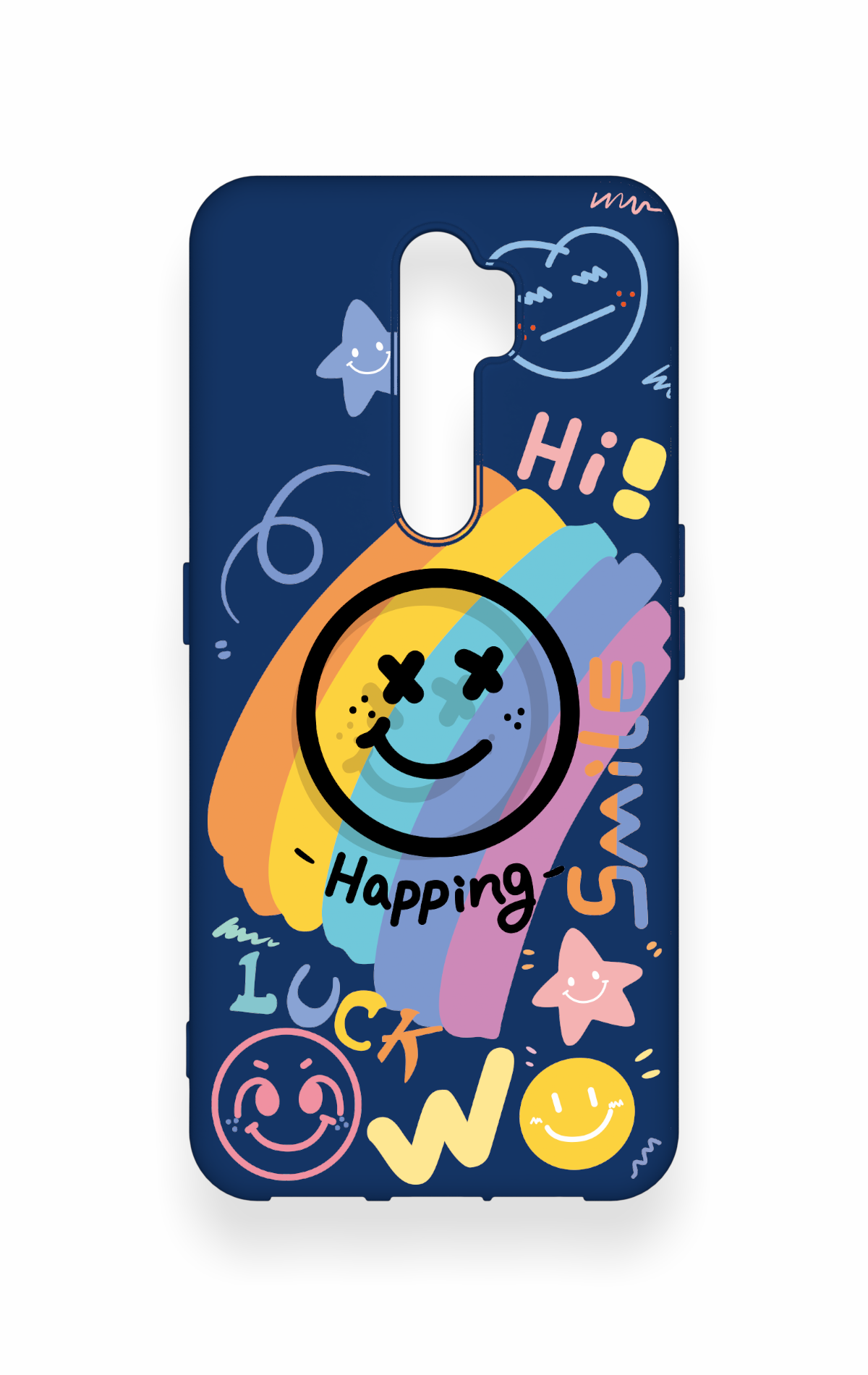 Oppo A9 2020 Uyumlu Happing Smile Desenli Silikon Kılıf