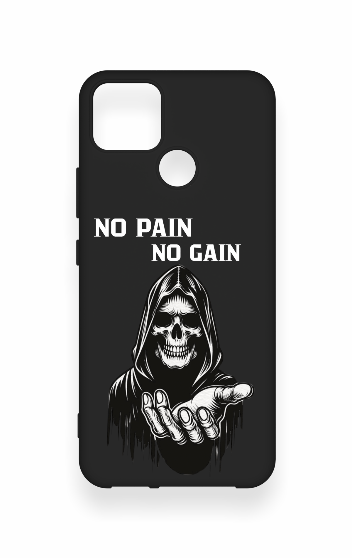 Realme C25 Uyumlu No Pain No Gain Desenli Silikon Kılıf