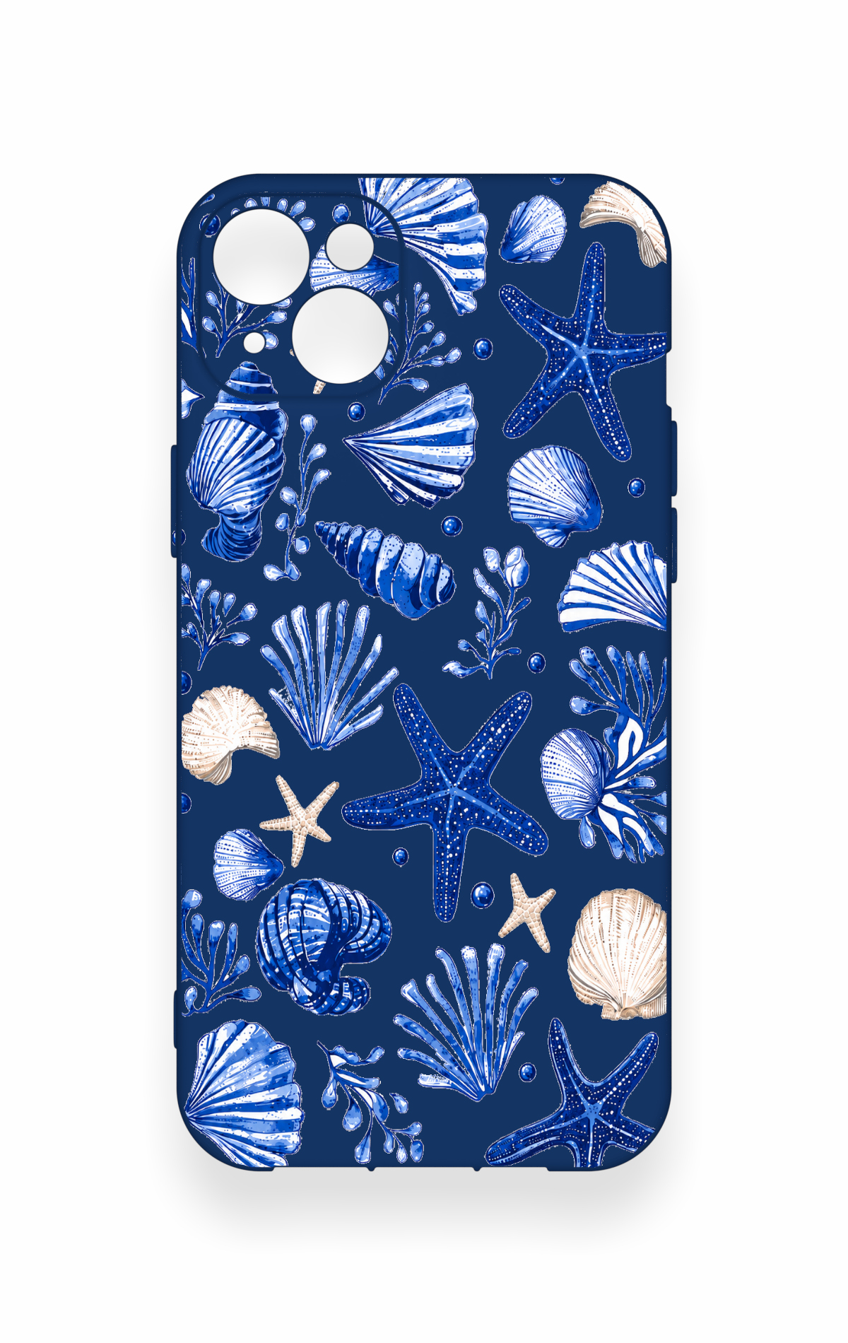 iPhone 14 Plus/15 Plus Uyumlu Deniz Kabuğu Desenli Silikon Kılıf