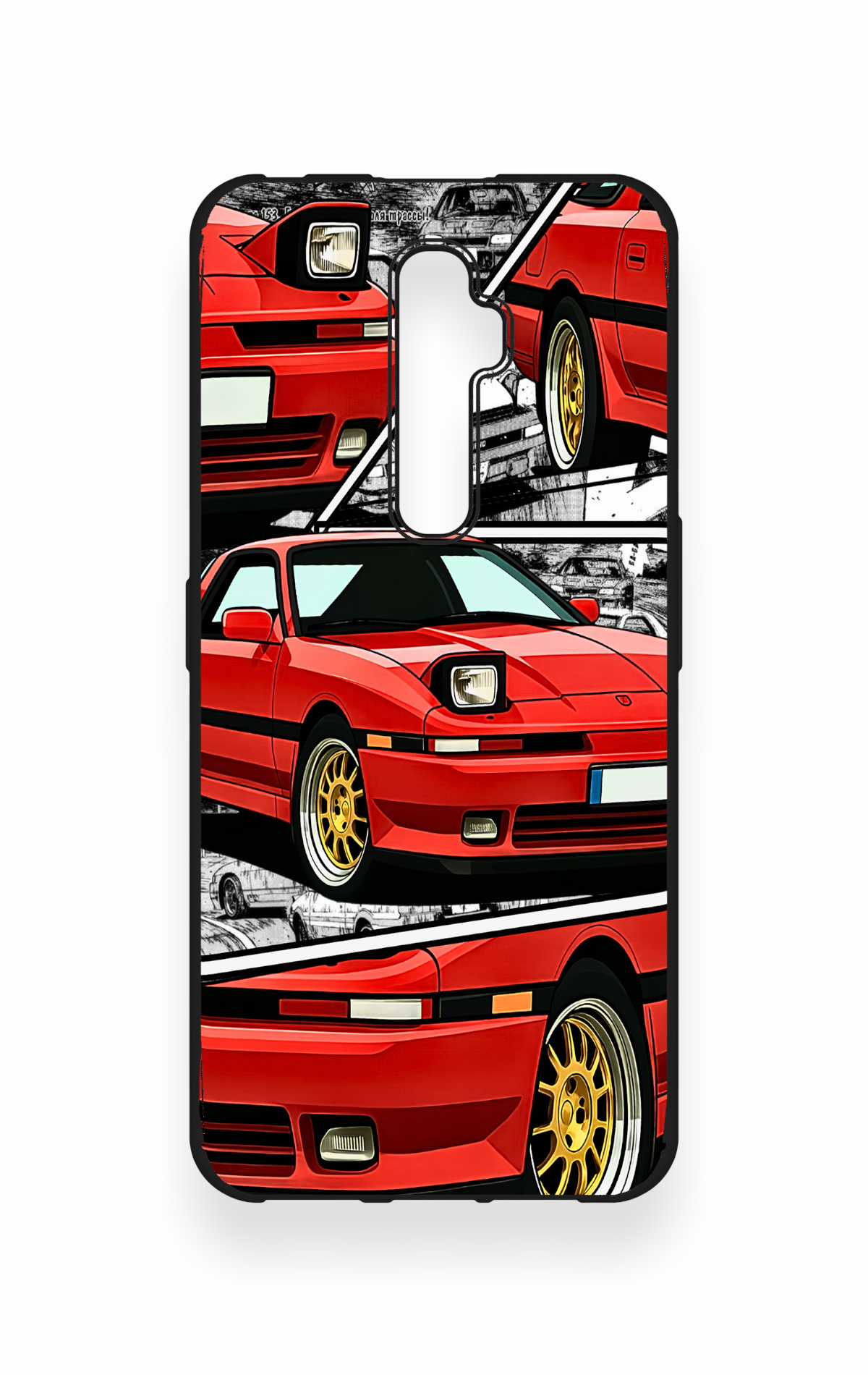 Oppo Reno 2Z Uyumlu Kırmızı Supra Desenli Silikon Kılıf