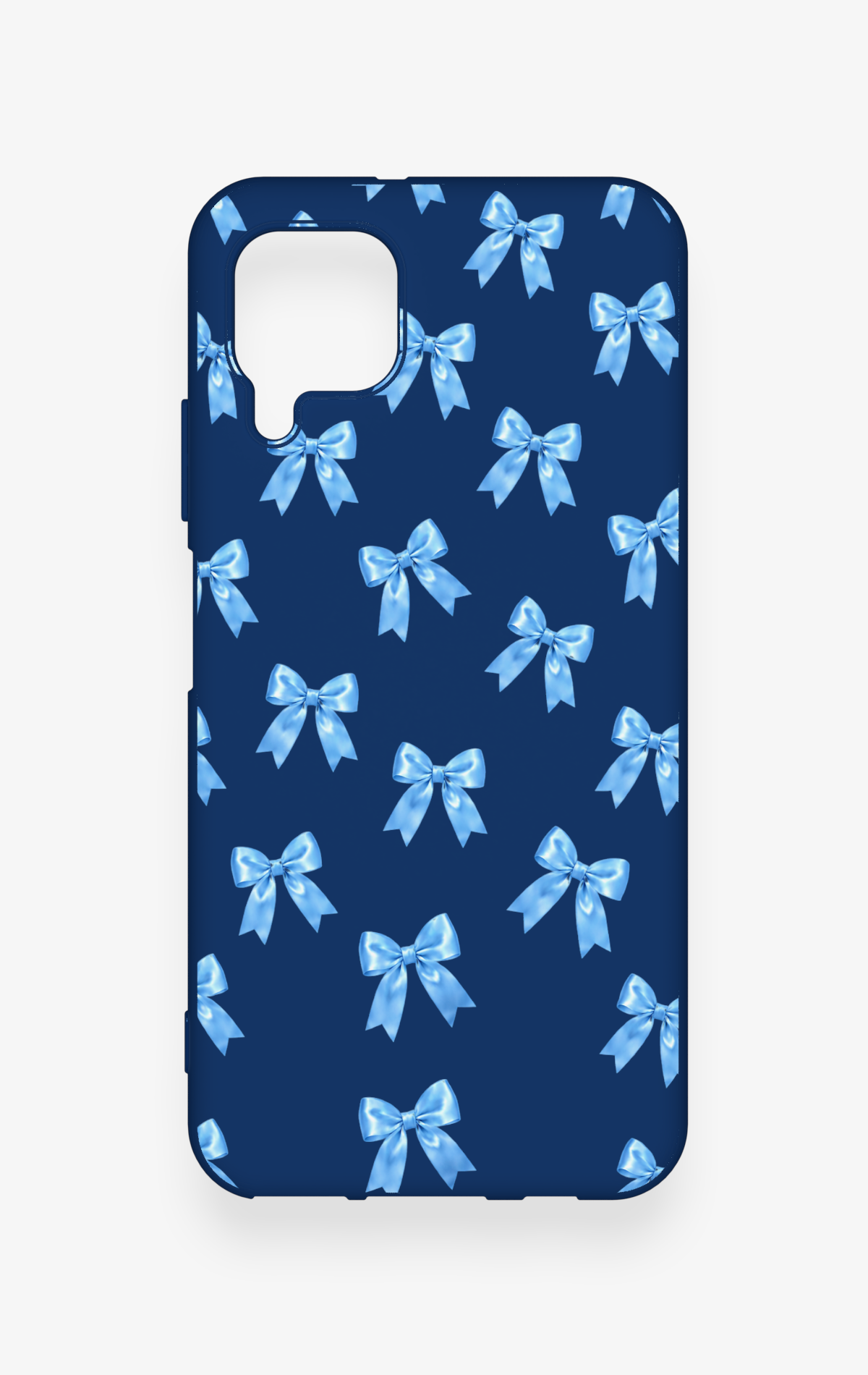 Huawei P40 Lite Uyumlu Mavi Fiyonk Kurdele Desenli Silikon Kılıf