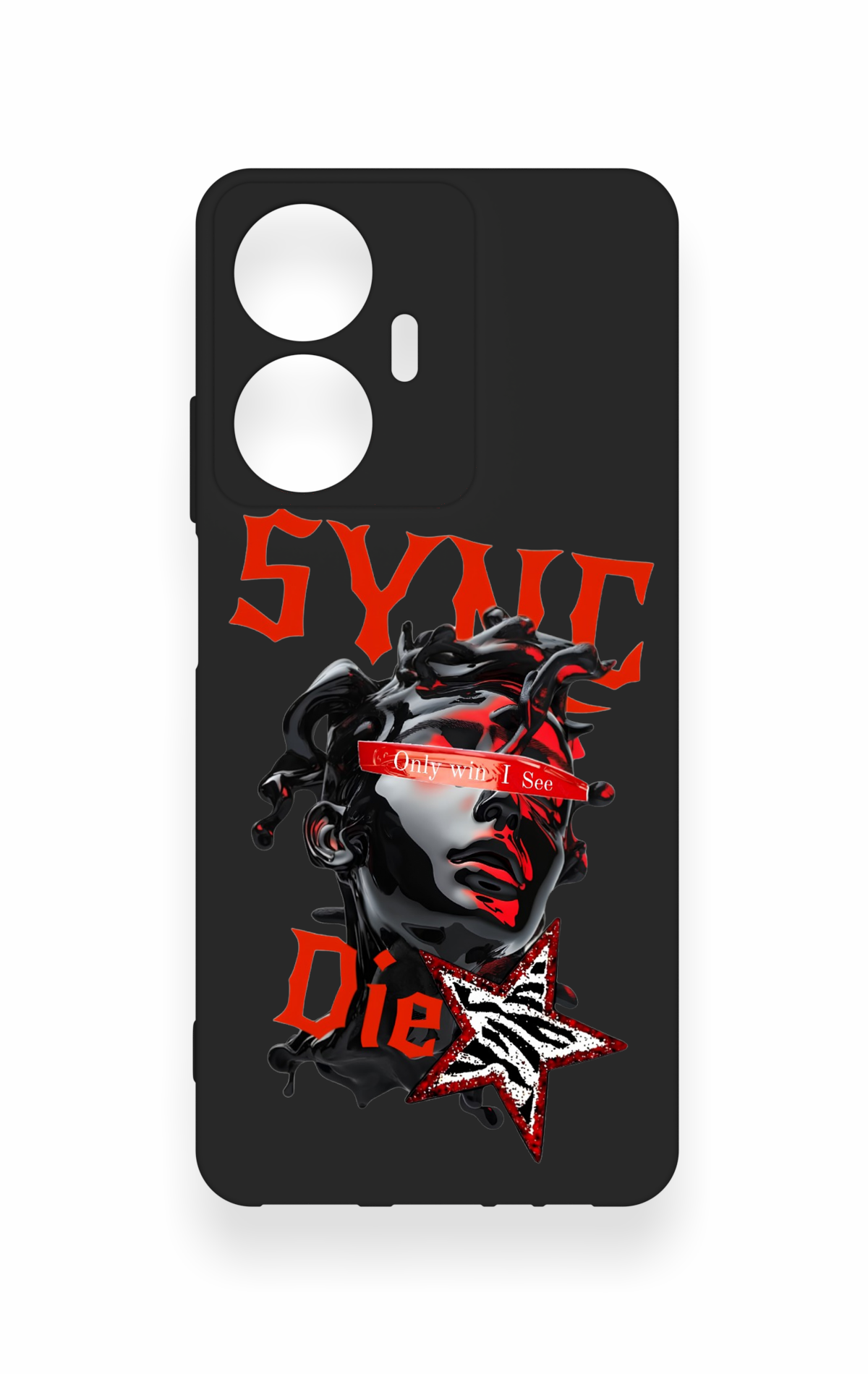 Realme C55 Uyumlu Sync Die Desenli Silikon Kılıf
