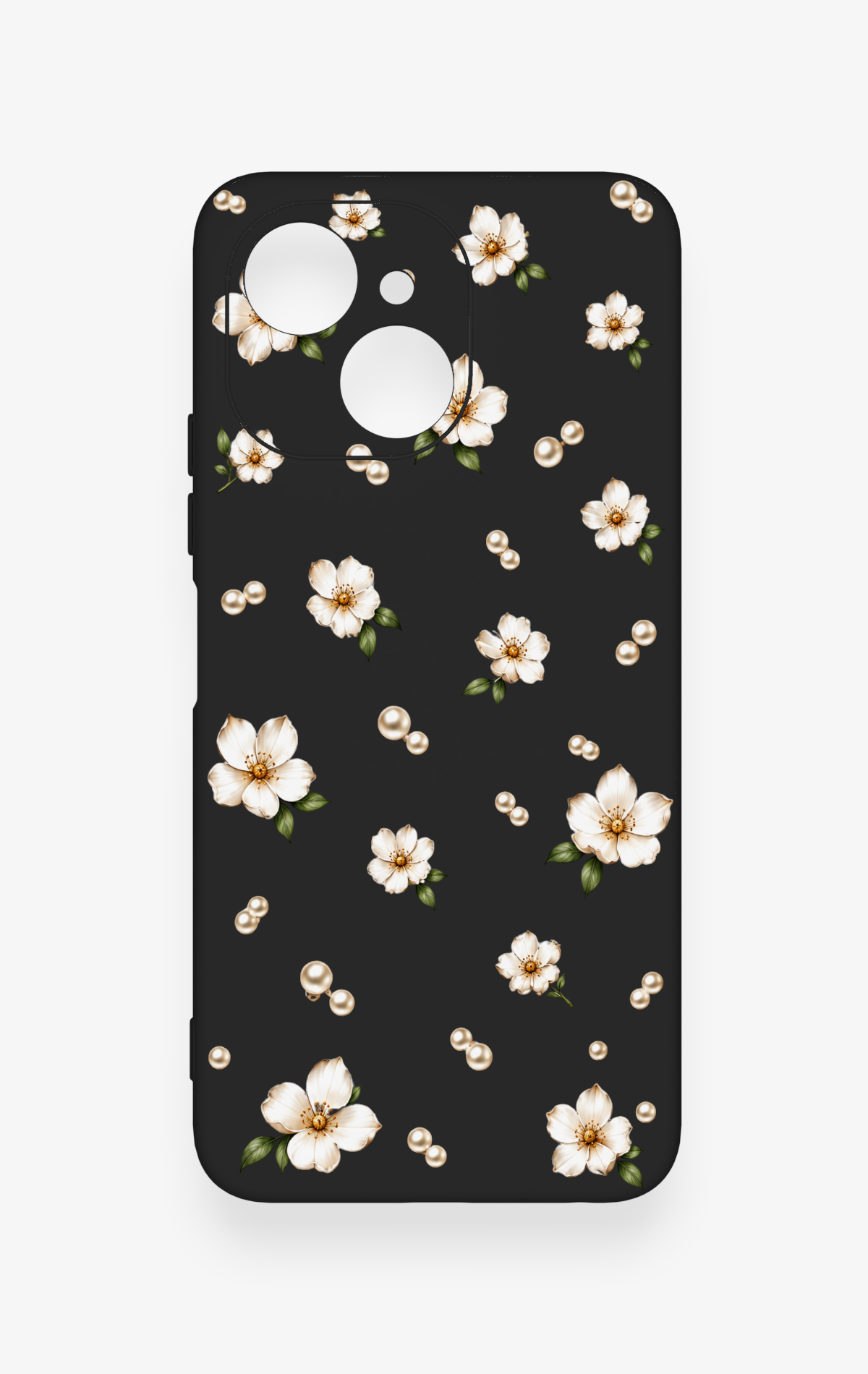 Tecno Spark 40C Uyumlu İnci Papatya Desenli Silikon Kılıf