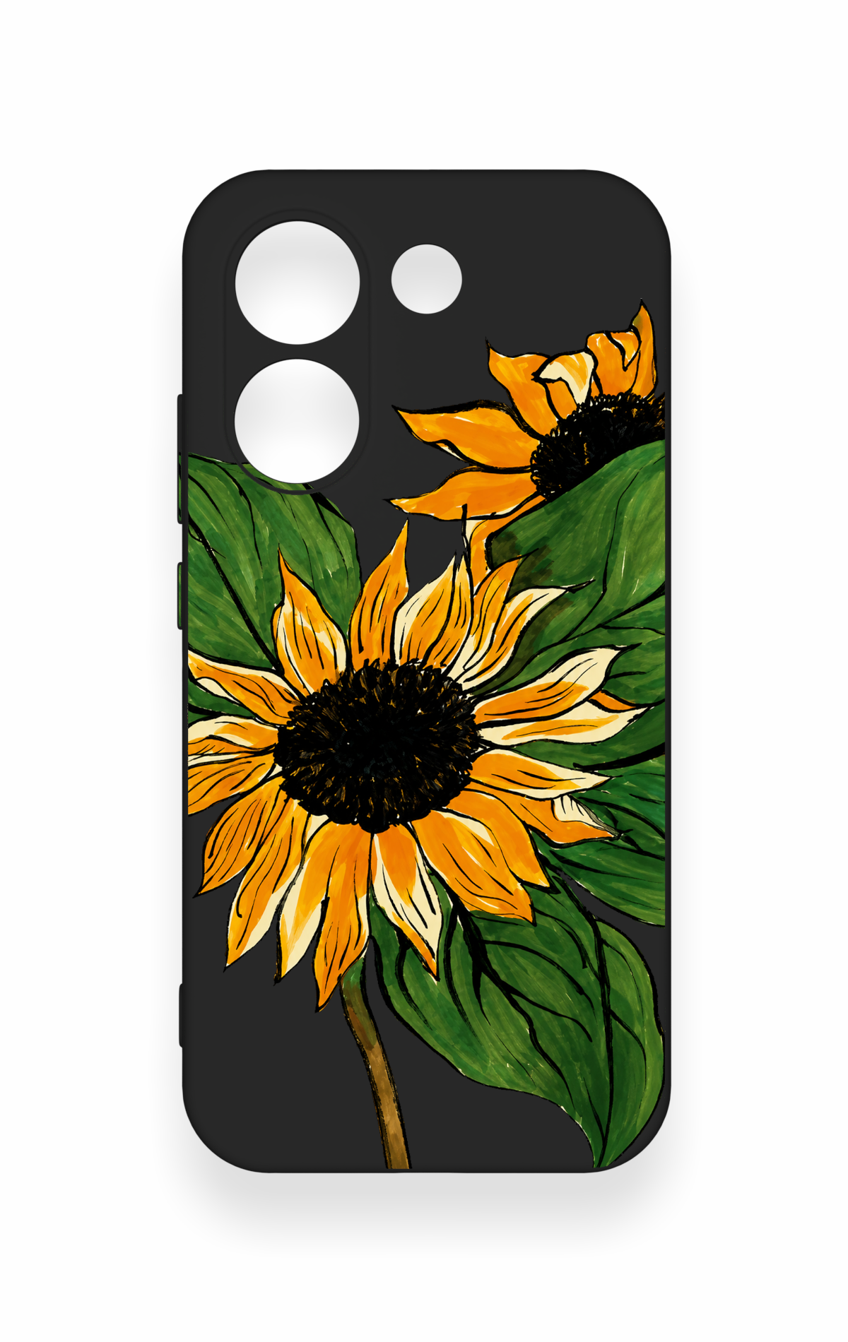 Poco X8 Pro Uyumlu Ay Çiçeği Desenli Silikon Kılıf