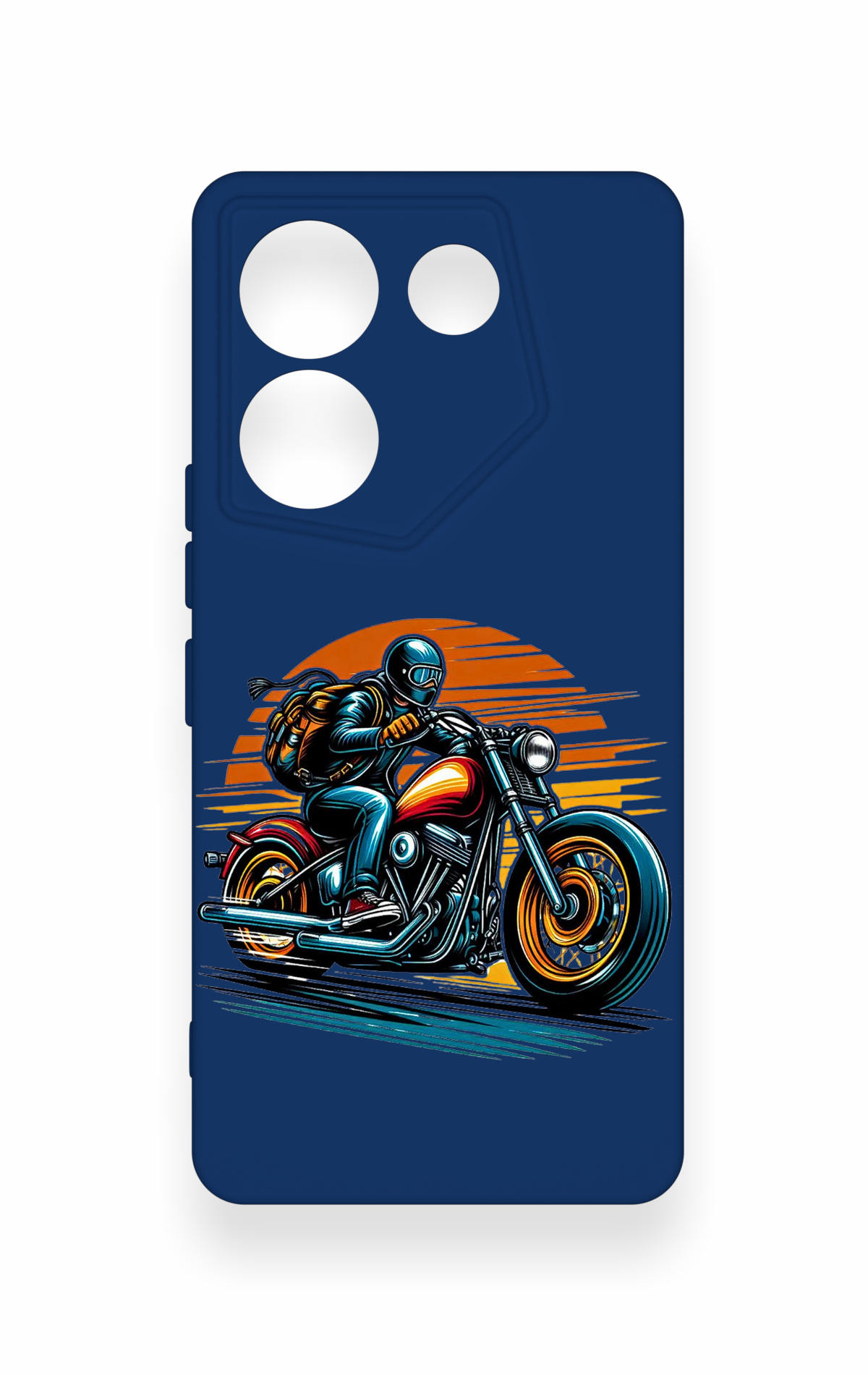 Tecno Caman 20 Pro 5G Uyumlu Moto Rider Desenli Silikon Kılıf