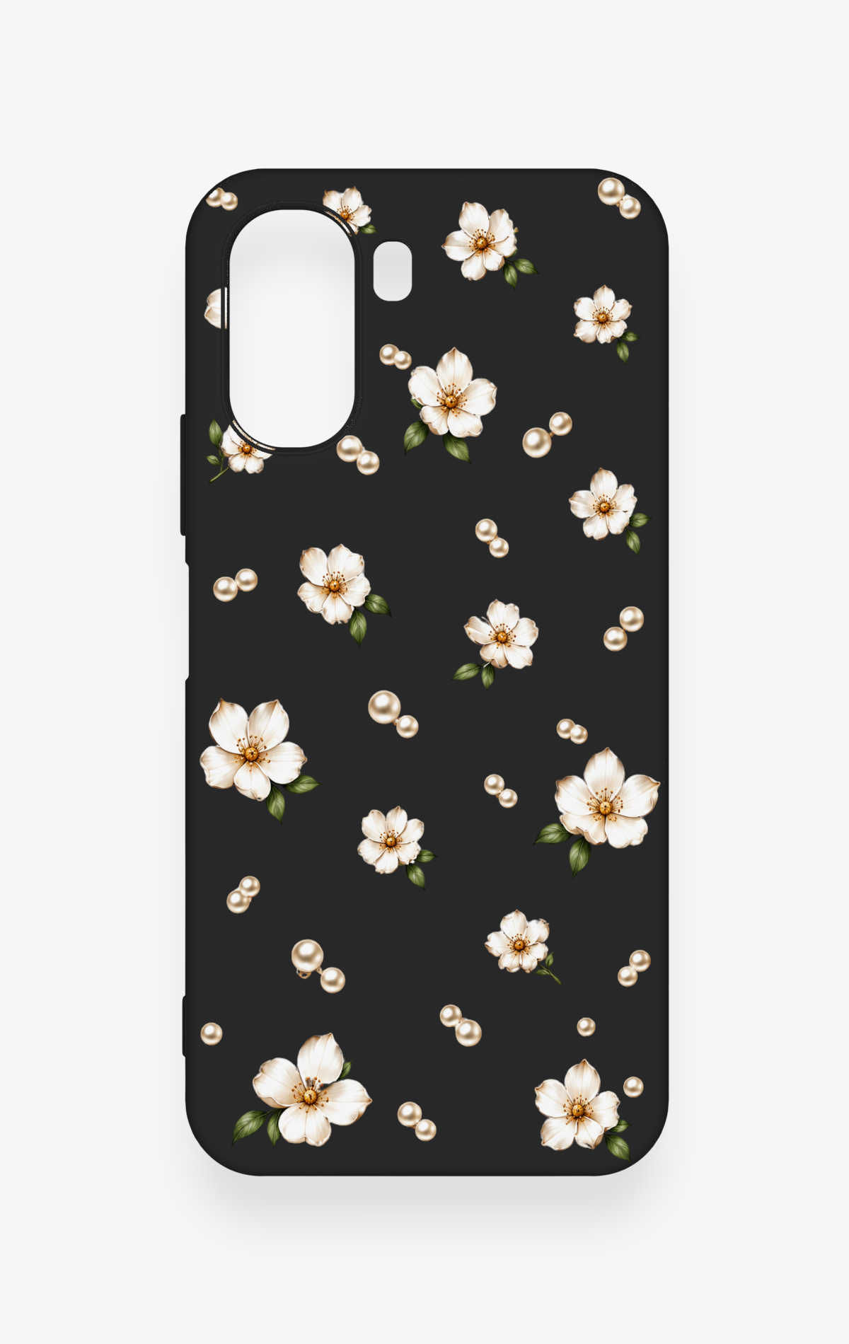 Oppo A6T Uyumlu İnci Papatya Desenli Silikon Kılıf