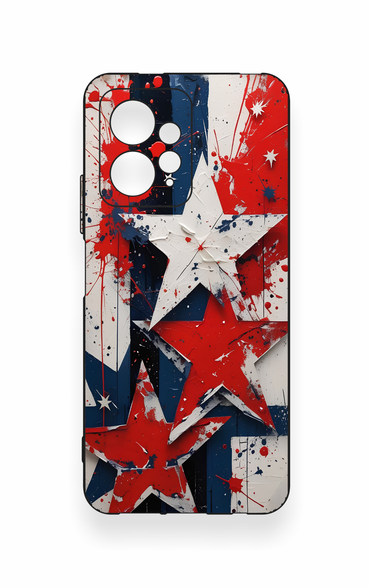 Redmi Note 12 4G Uyumlu Star Flag Desenli Silikon Kılıf