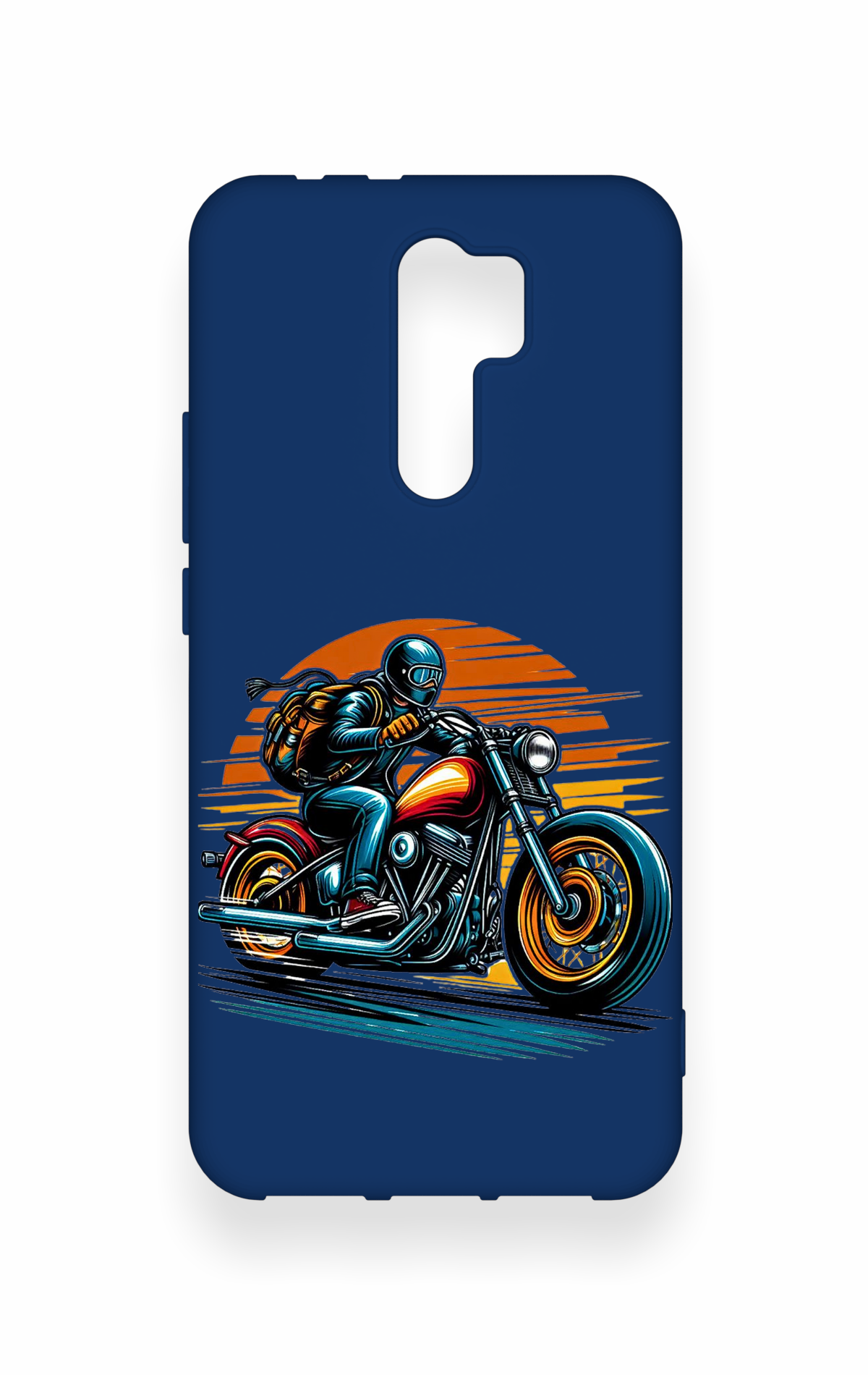 Redmi 9 Uyumlu Moto Rider Desenli Silikon Kılıf