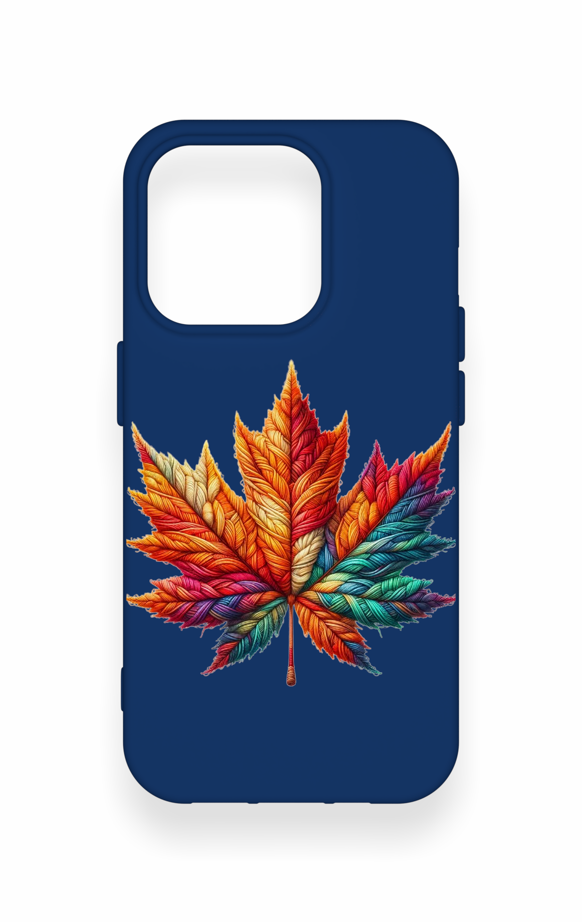 iPhone 15 Pro Uyumlu Renkli Yaprak Desenli Silikon Kılıf