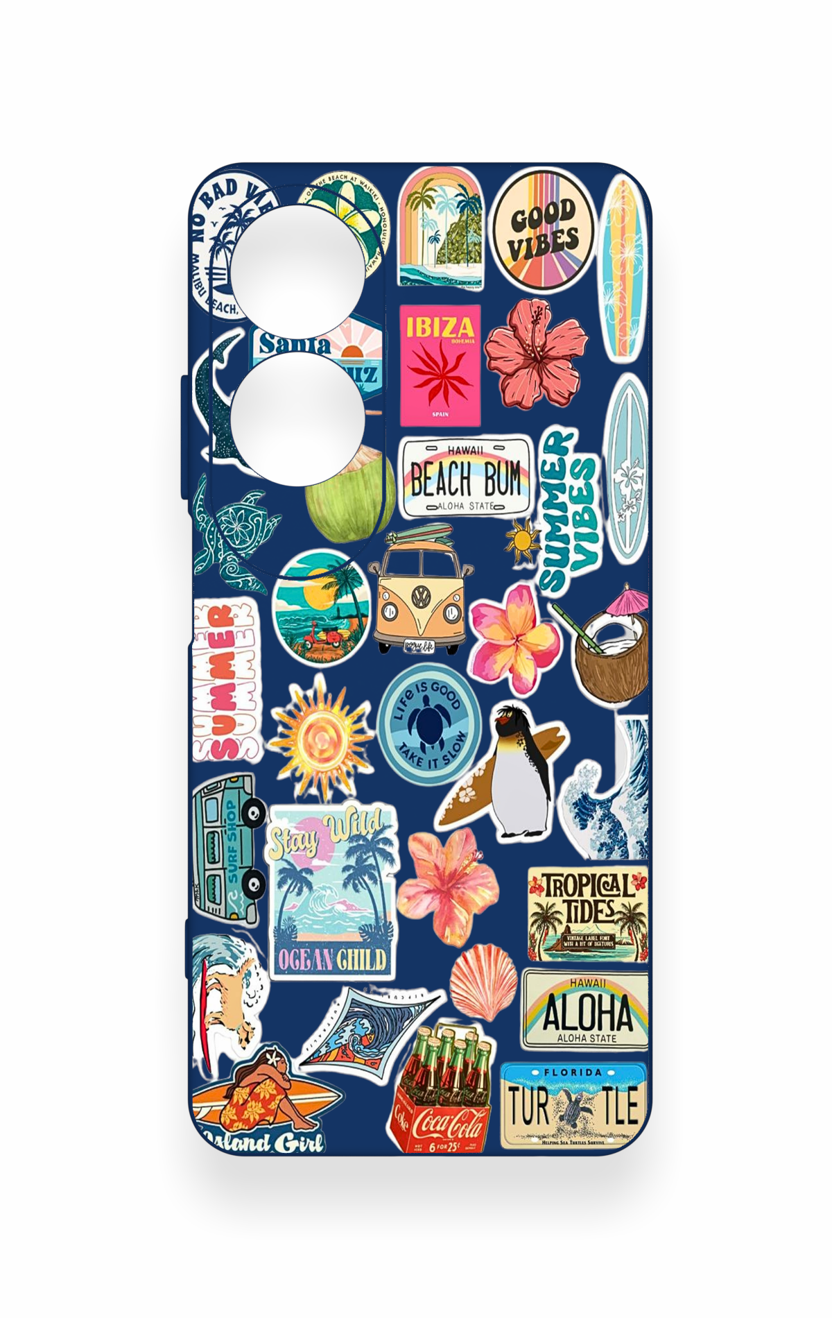 Oppo A60 Uyumlu Summer Vibes Desenli Silikon Kılıf