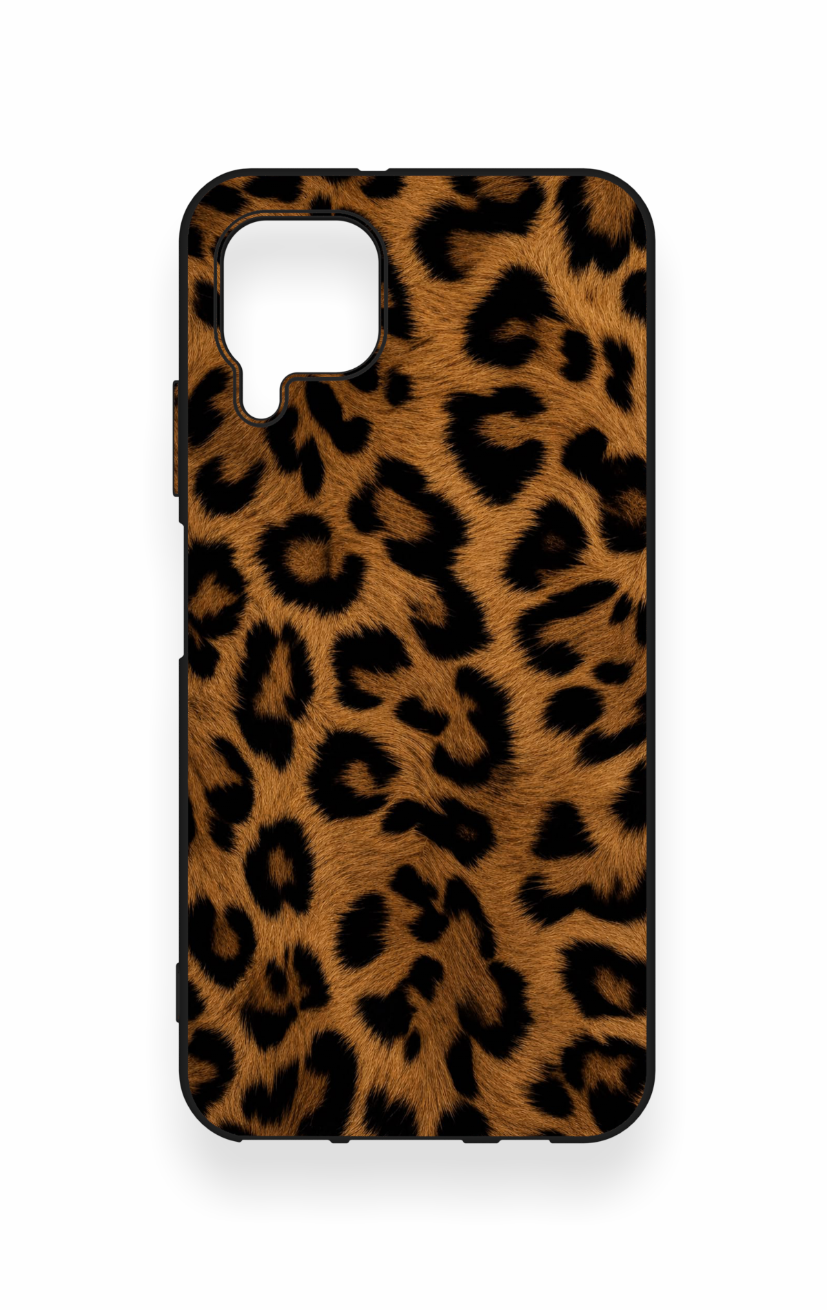 Huawei P40 Lite Uyumlu Koyu Leopar Deri Desenli Silikon Kılıf