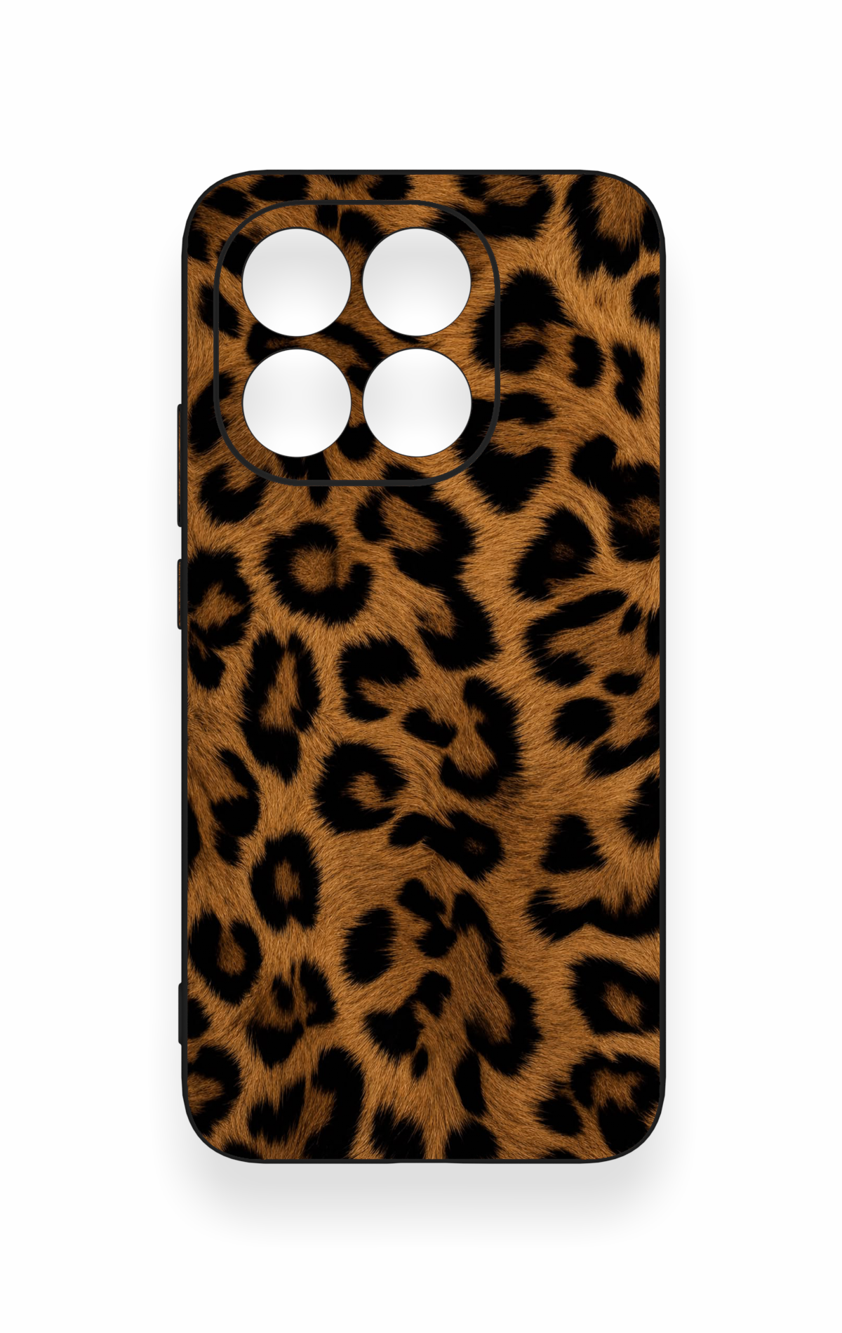 Mi 15T 5G Uyumlu Koyu Leopar Deri Desenli Silikon Kılıf