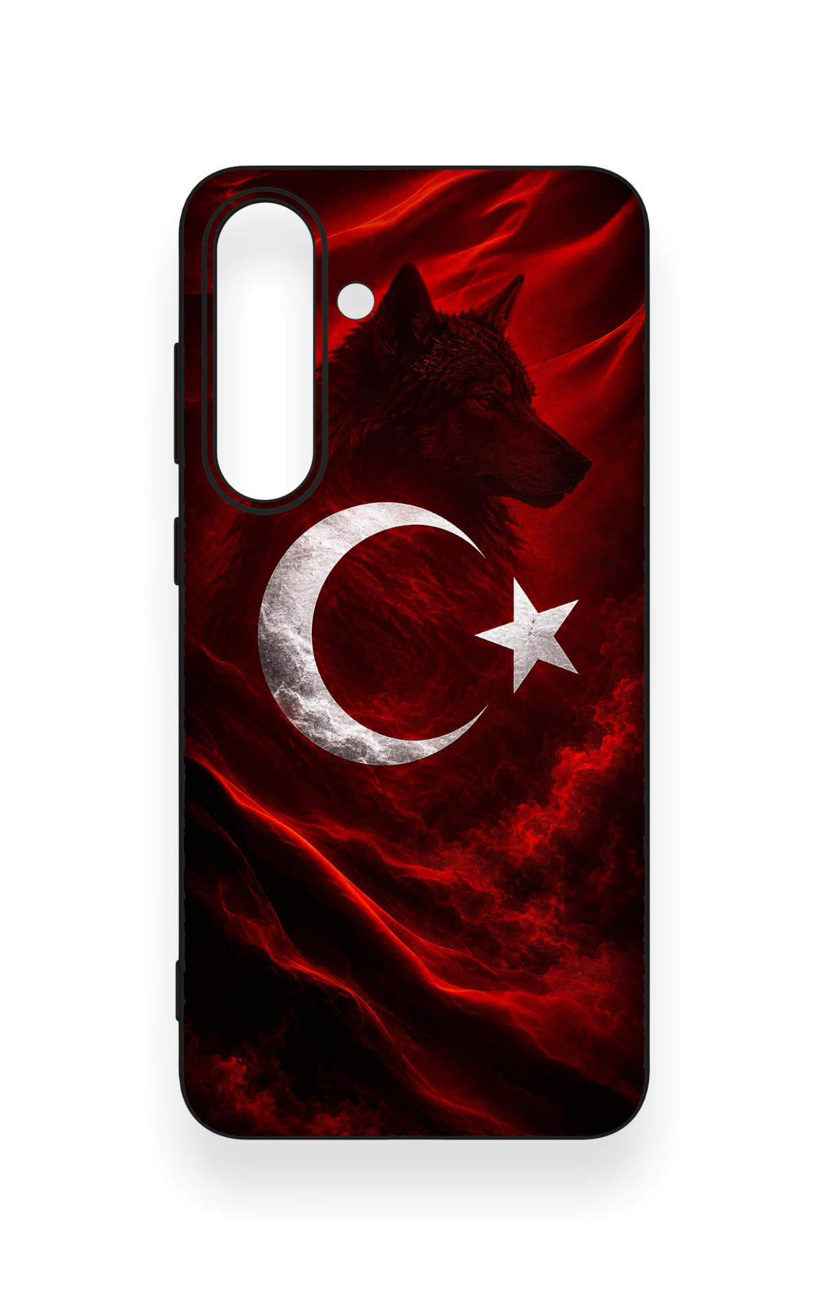 Samsung S25Fe Uyumlu Kurt Türk Bayrağı Desenli Silikon Kılıf