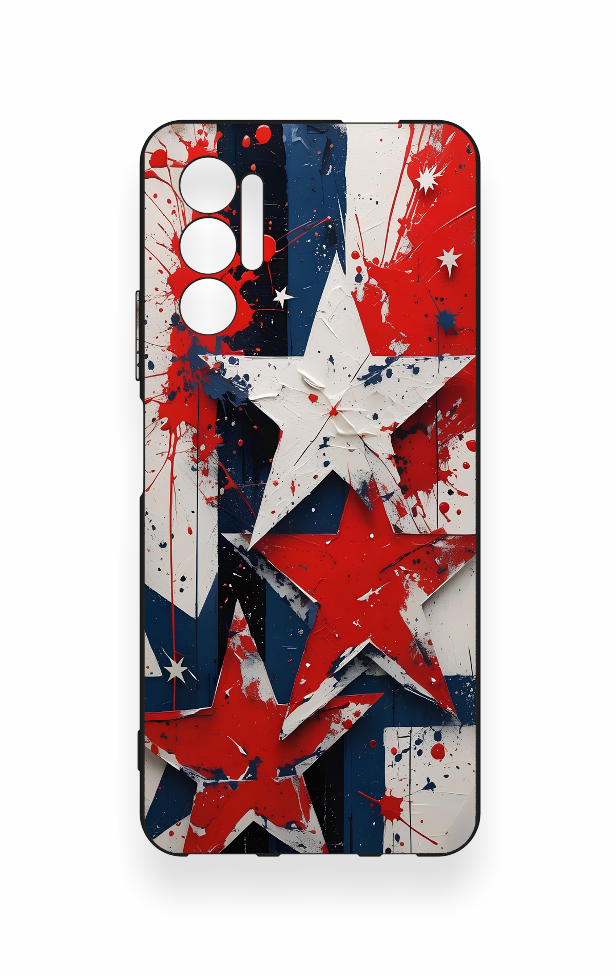 Tecno Pova 3 Uyumlu Star Flag Desenli Silikon Kılıf