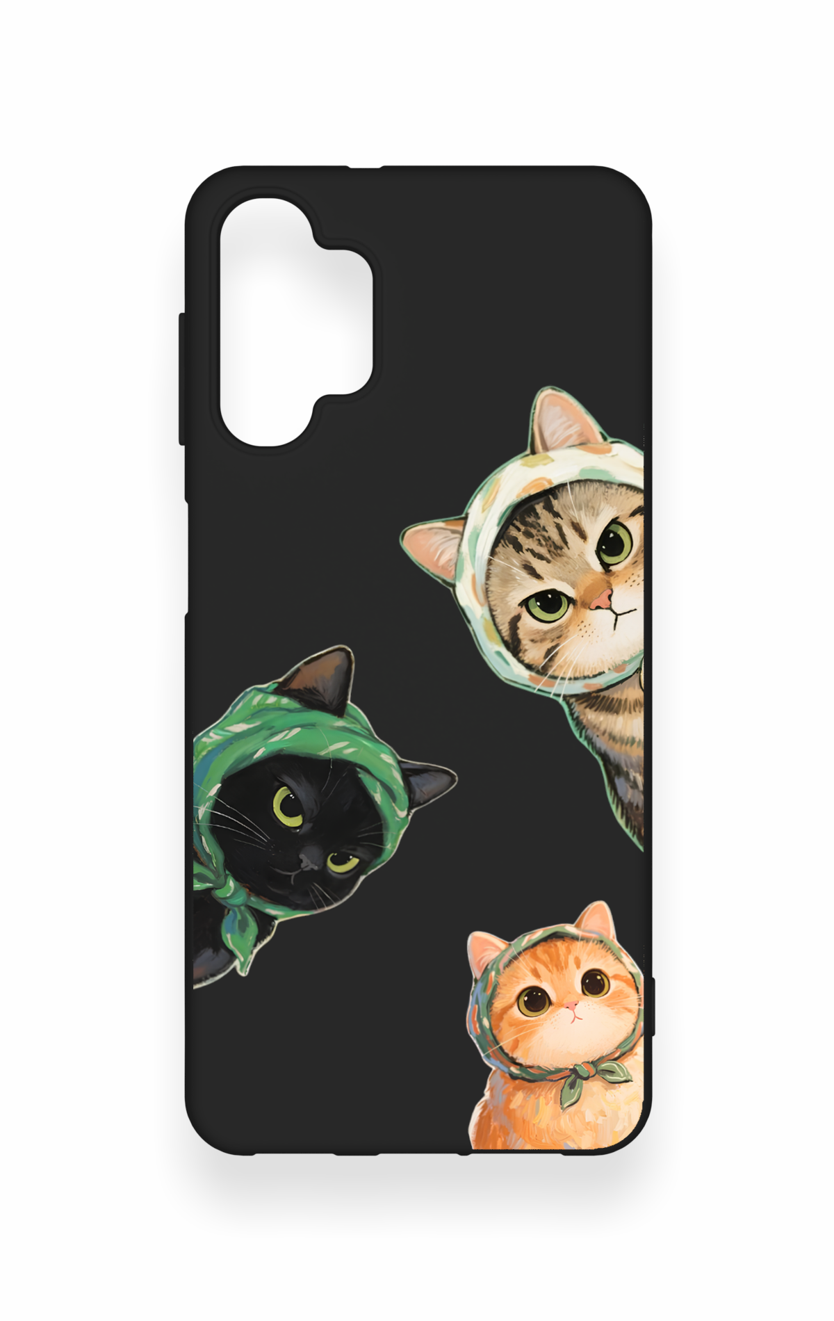 Samsung A32 Uyumlu Kedi Ekibi Desenli Silikon Kılıf