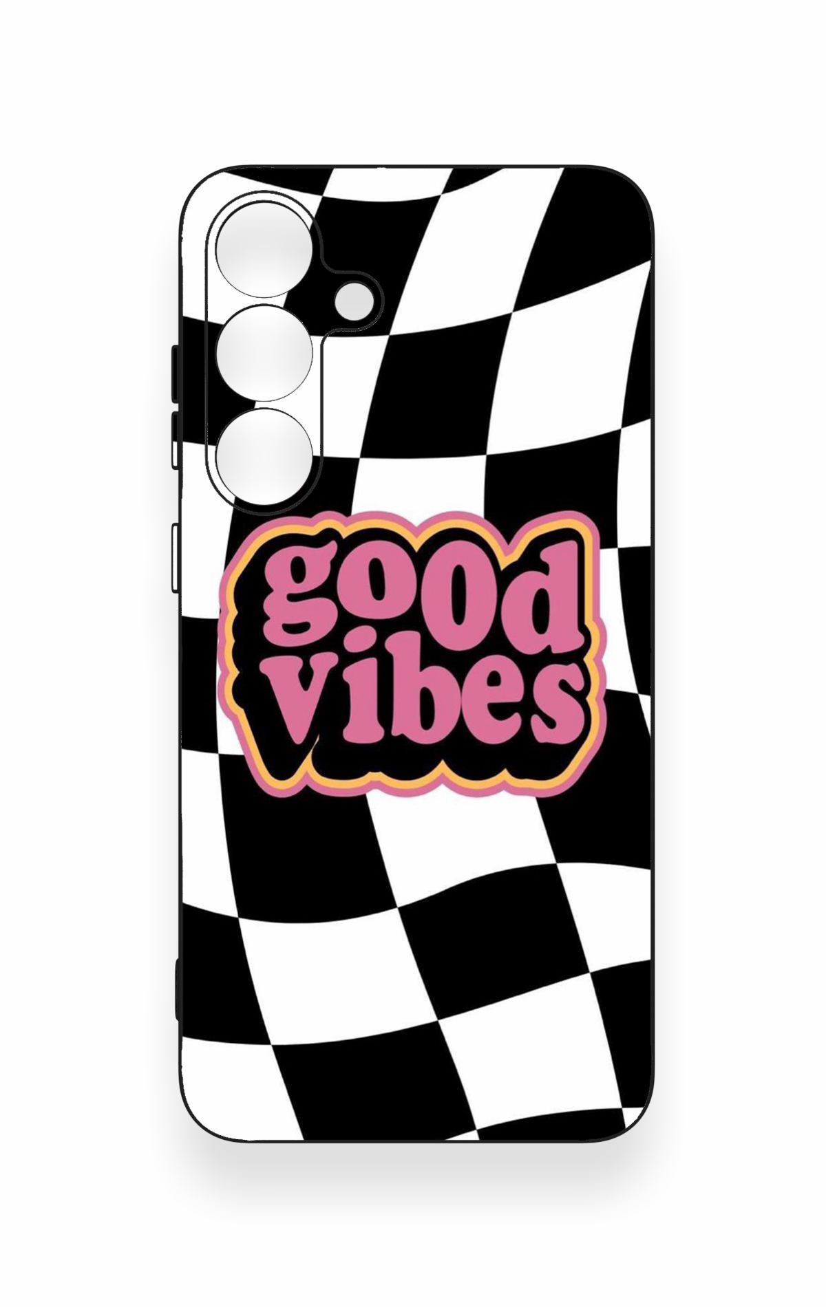 Samsung S25 Plus Uyumlu Black Good Vibes Desenli Silikon Kılıf