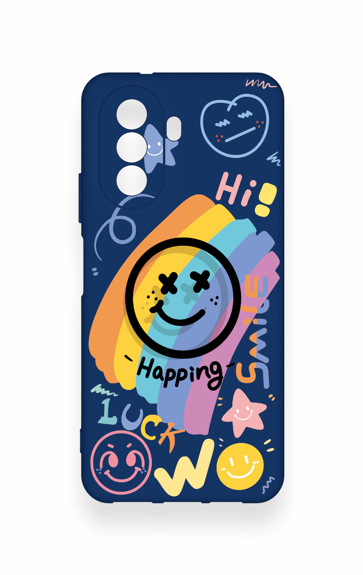 Huawei Nova Y70 Uyumlu Happing Smile Desenli Silikon Kılıf