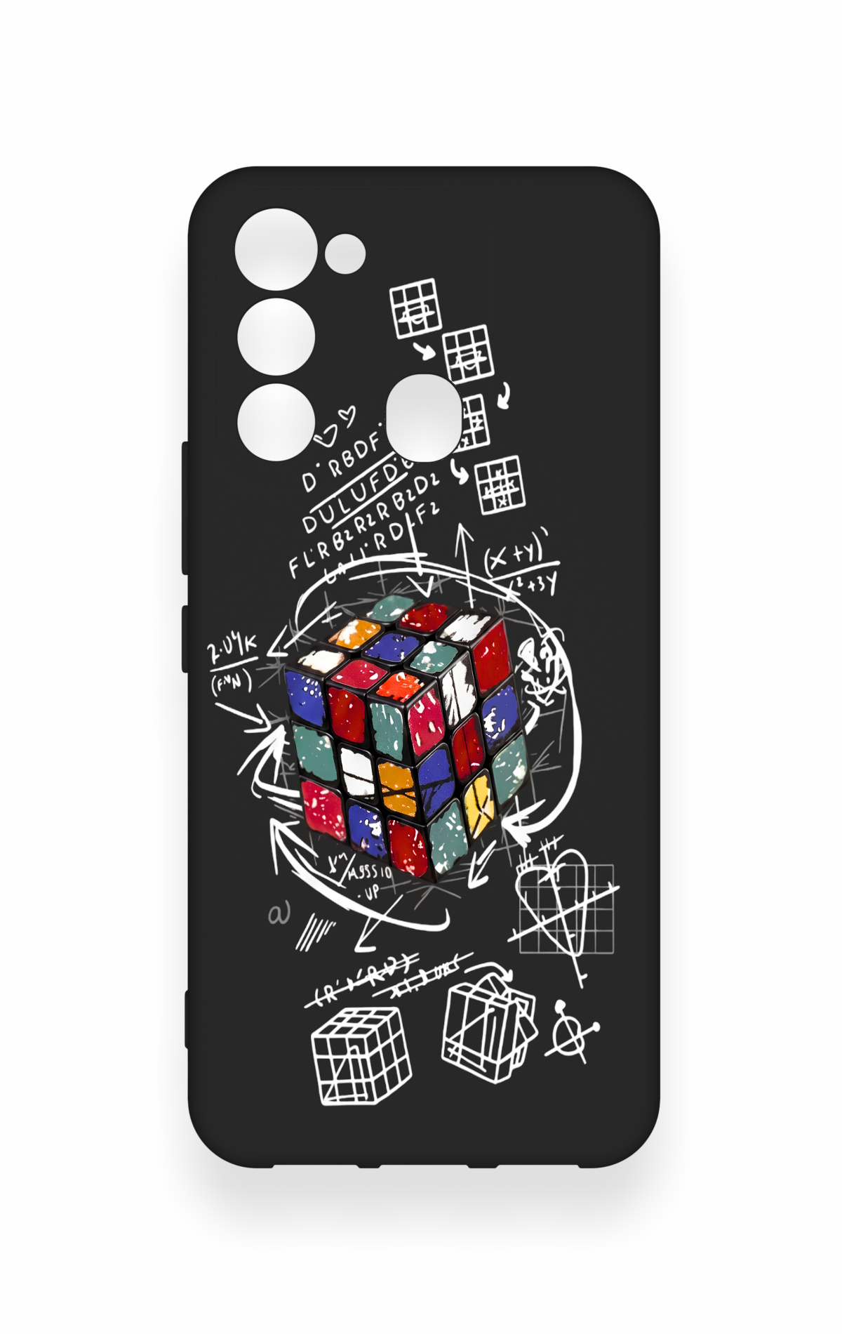 Tecno Spark 8C Uyumlu Rubik Küb Desenli Silikon Kılıf
