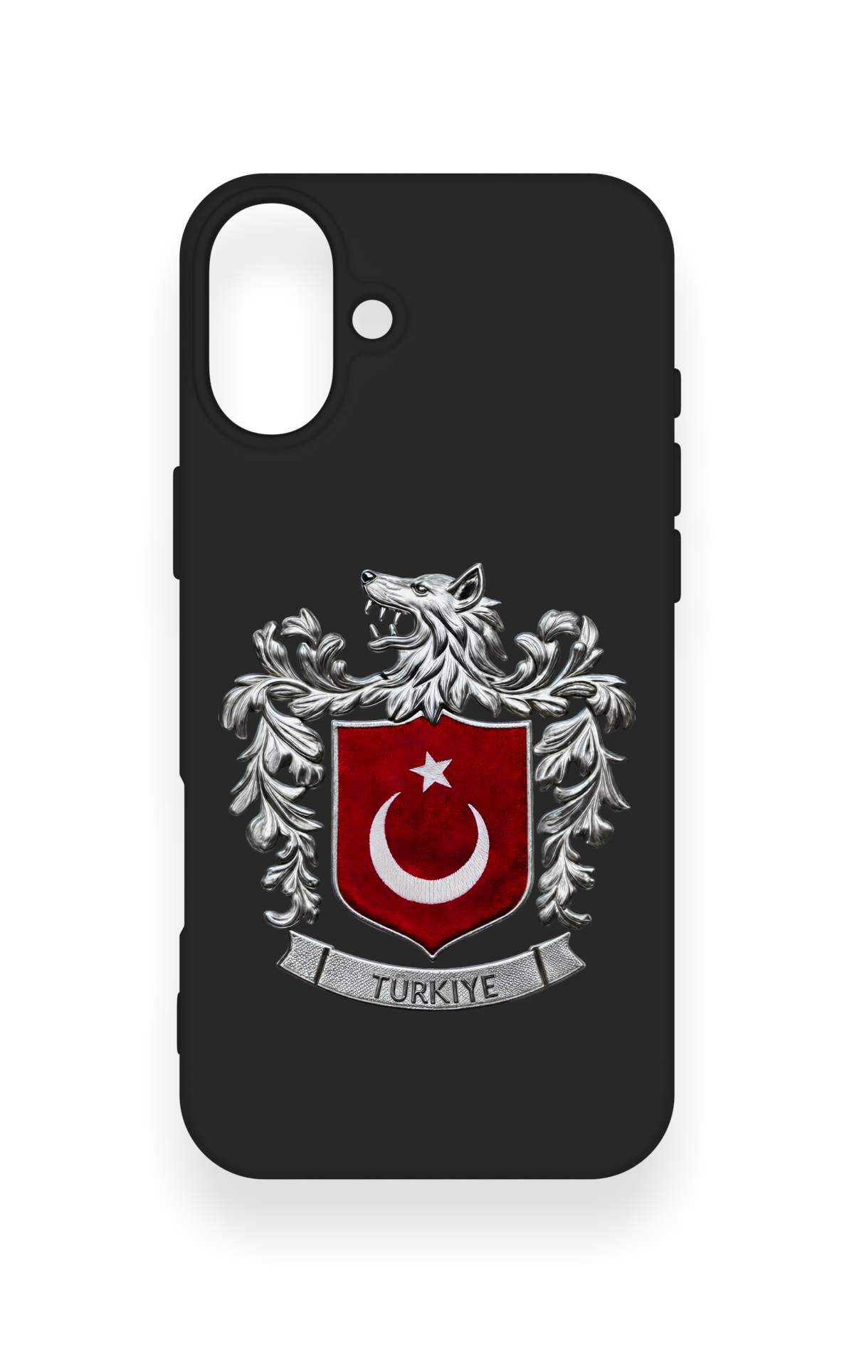 iPhone 16 Plus Uyumlu Türk Arma Desenli Silikon Kılıf