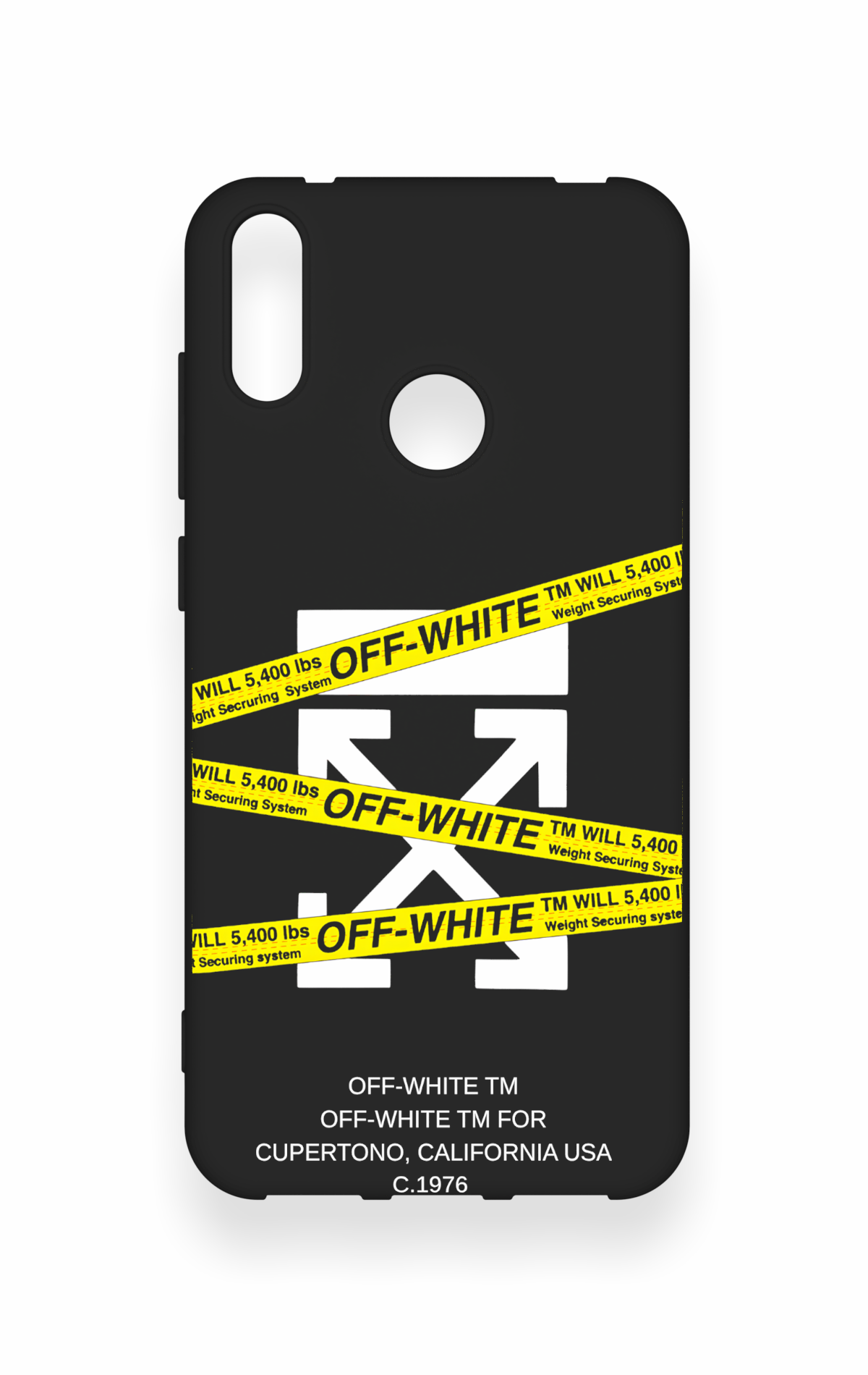 Huawei Y7 2019 Uyumlu Off White Desenli Silikon Kılıf