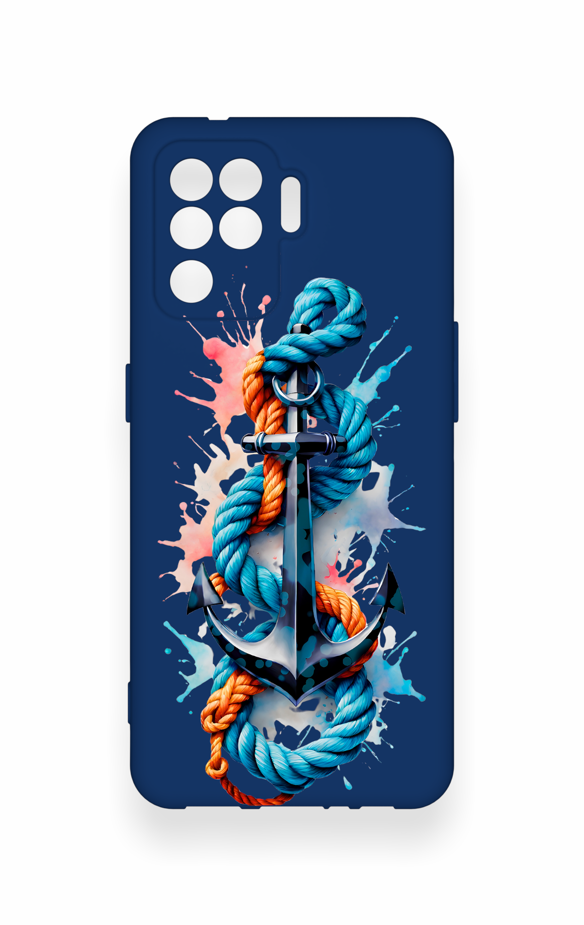 Oppo Reno 5 Lite Uyumlu Anchor Desenli Silikon Kılıf