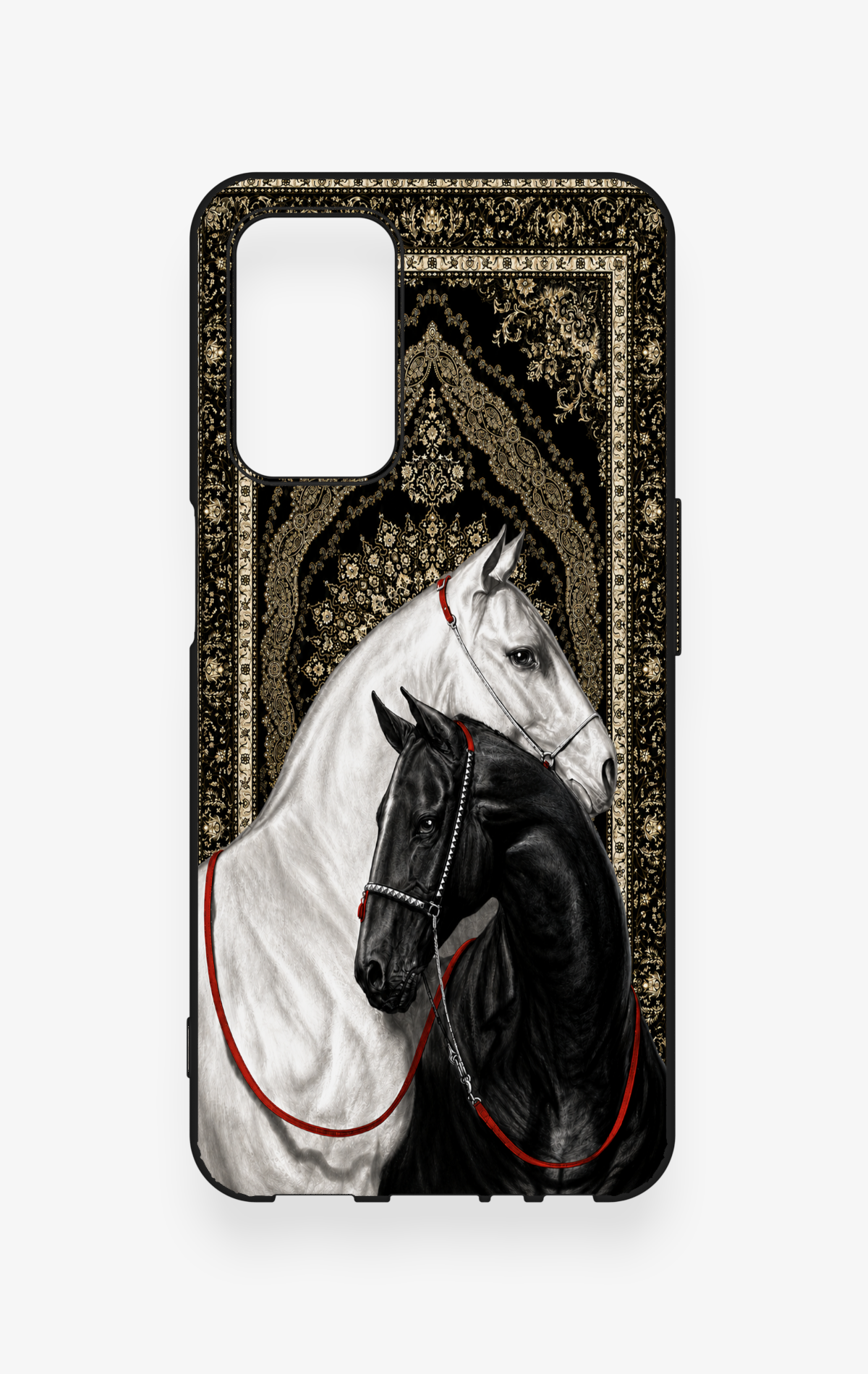 Oppo A55 Uyumlu Asil Sevgili Atlar Desenli Silikon Kılıf